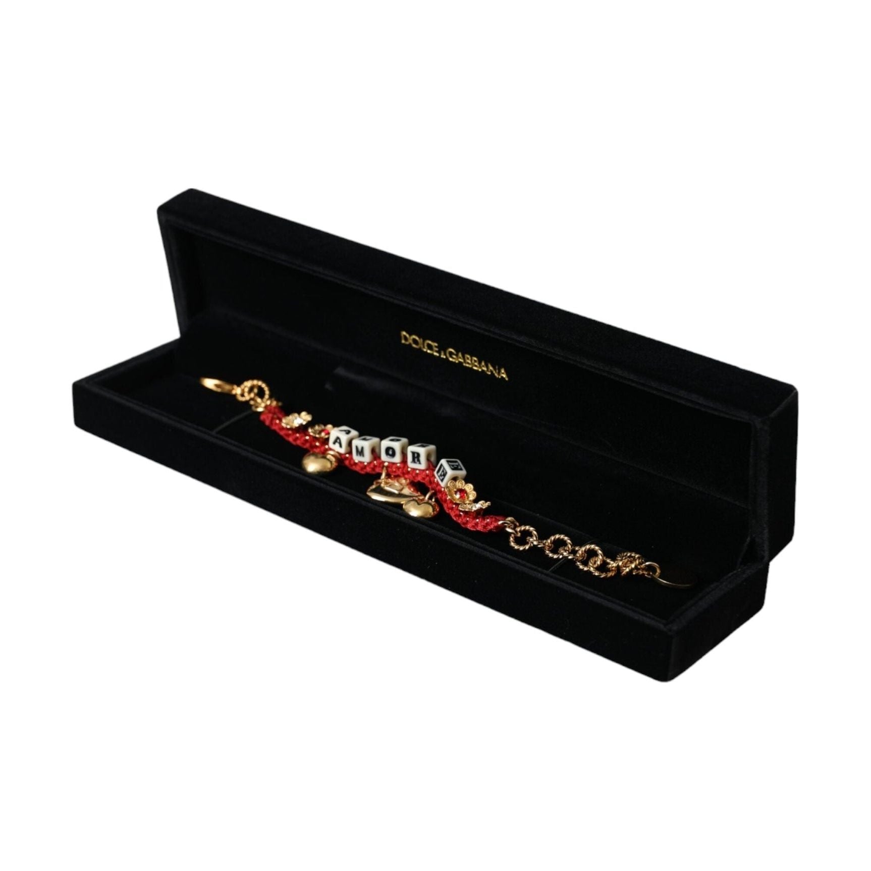 Gold Tone Brass Chain AMORE Fashion Bracelet