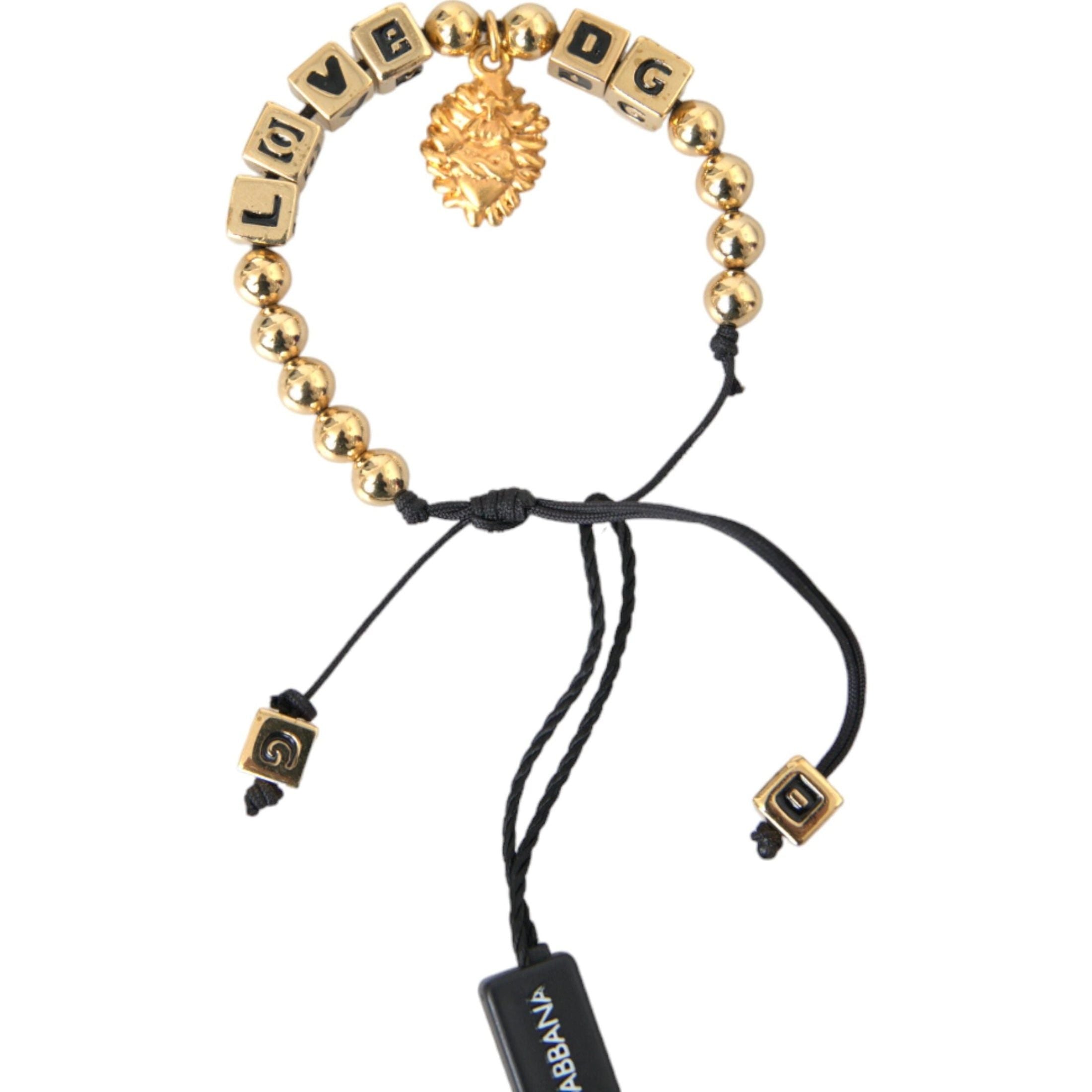 Gold Beaded LOVE DG Charm Fashion Bracelet