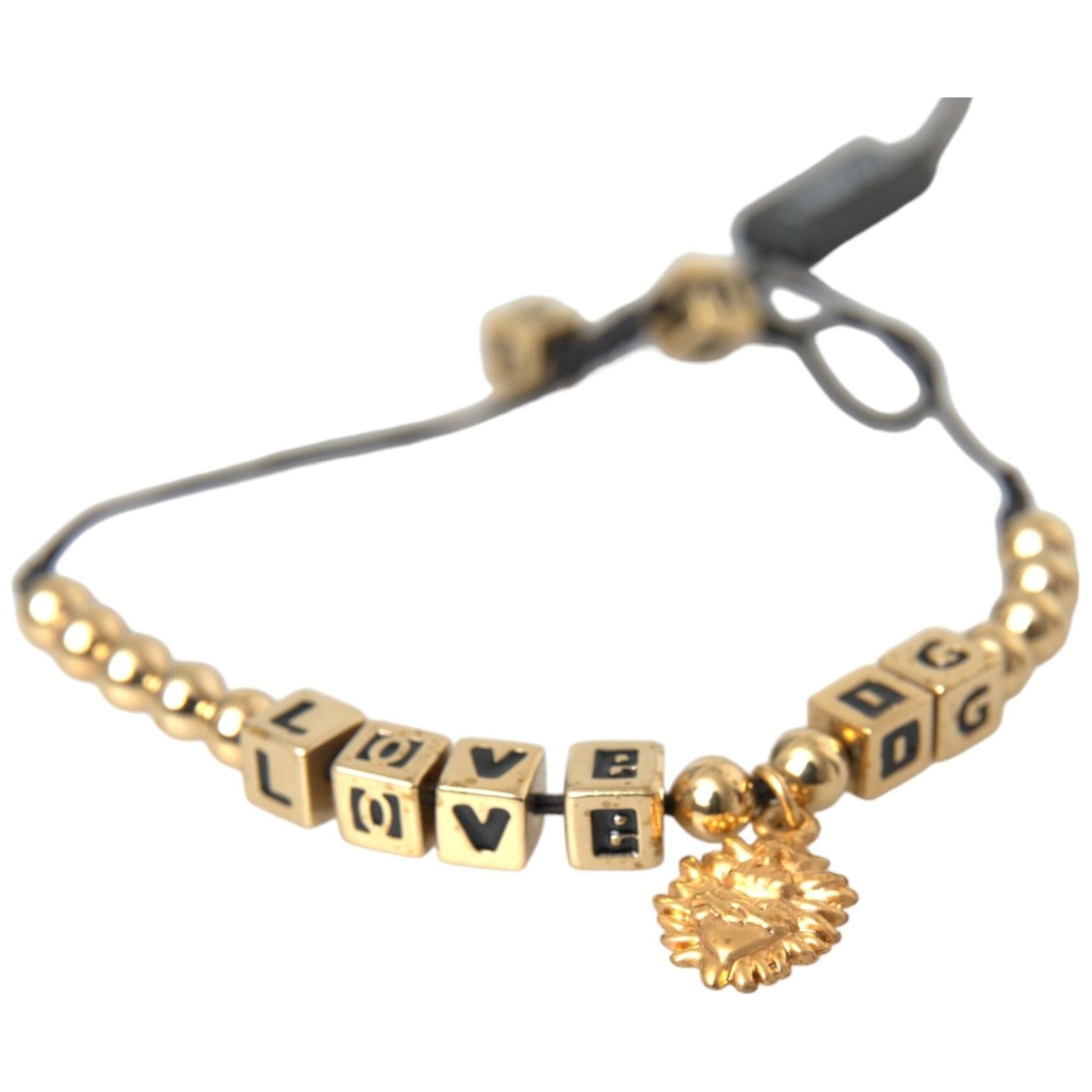 Gold Beaded LOVE DG Charm Fashion Bracelet