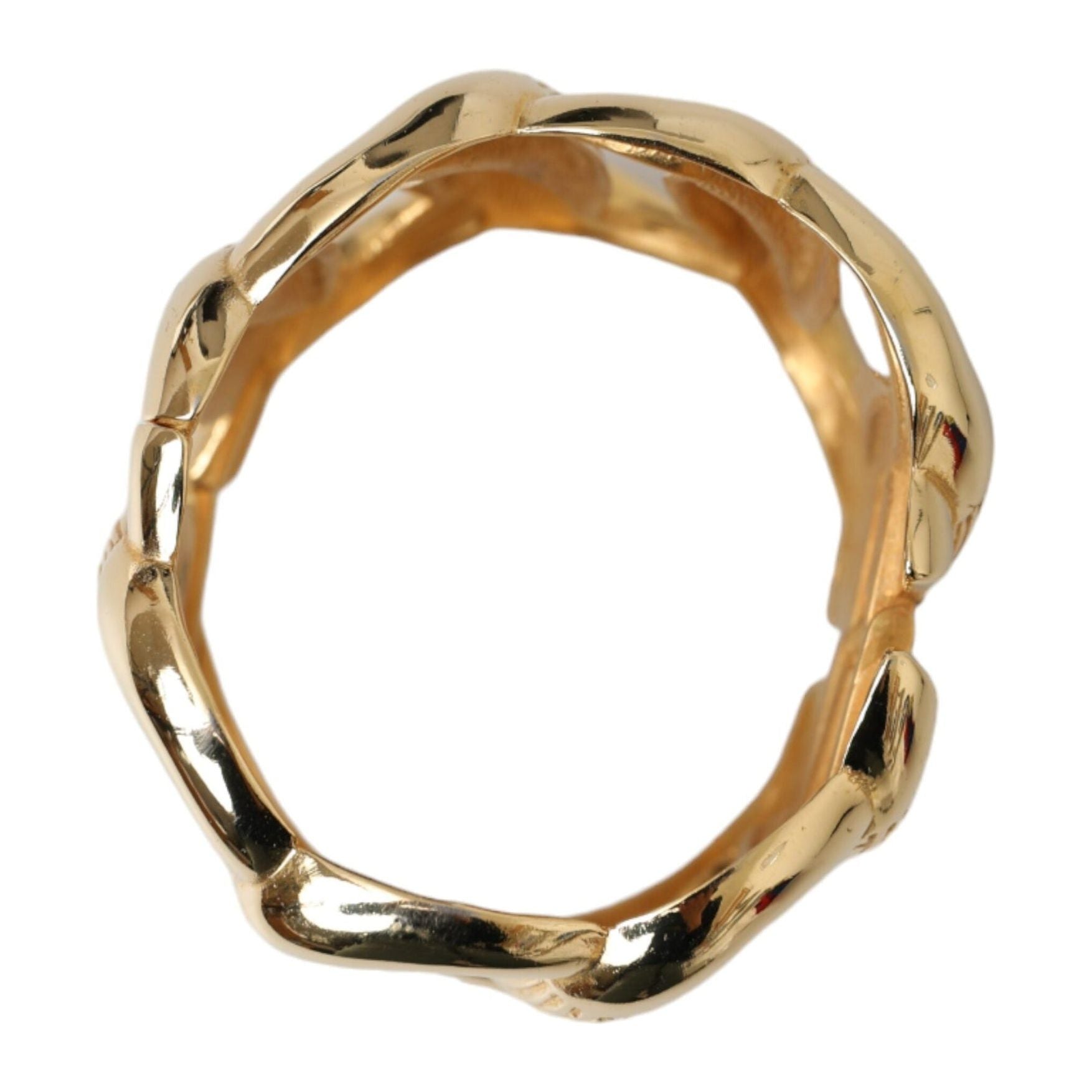 Gold Tone Vintage Clamper Twisted Loop Bangle Bracelet