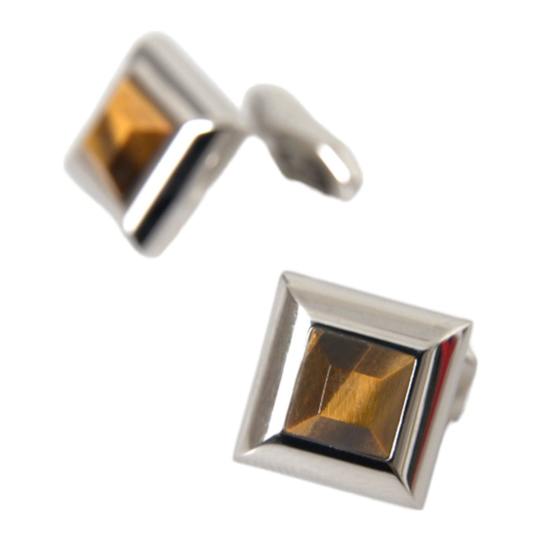 Silver Plated Brass Pin Crystal Cufflinks