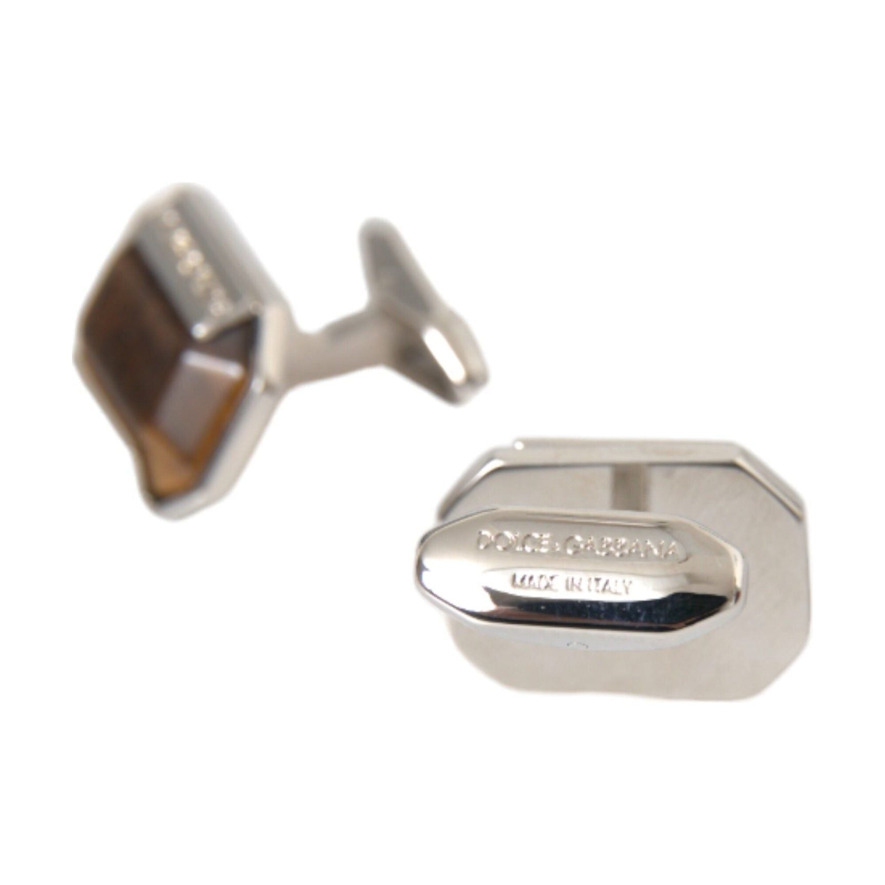 Silver Plated Brass Pin Crystal Cufflinks