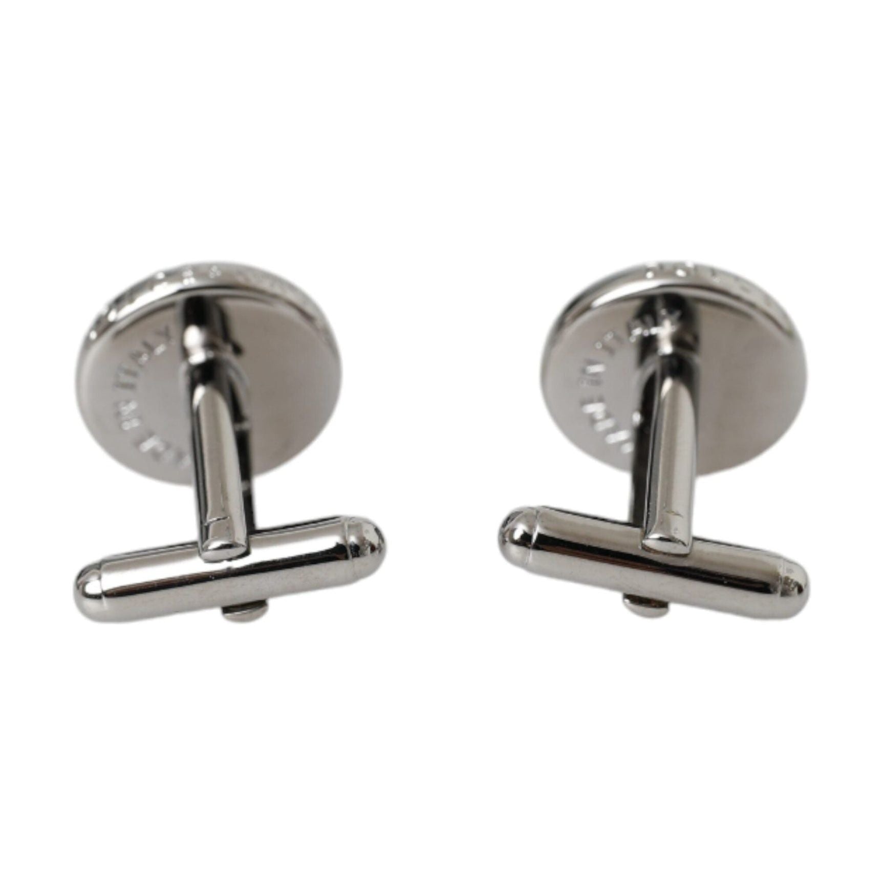 Silver Plated Brass Round Pin Men Cufflinks