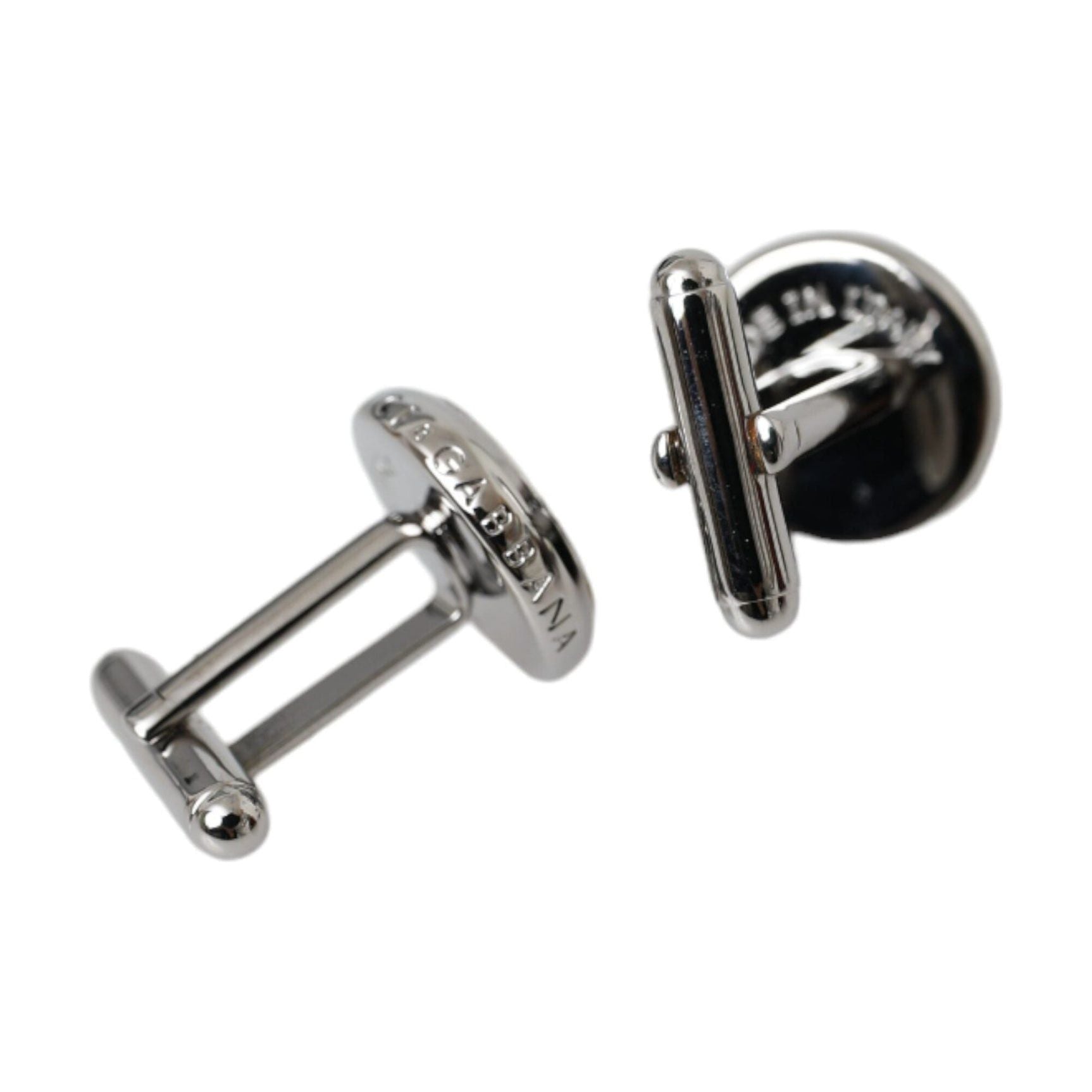 Silver Plated Brass Round Pin Men Cufflinks