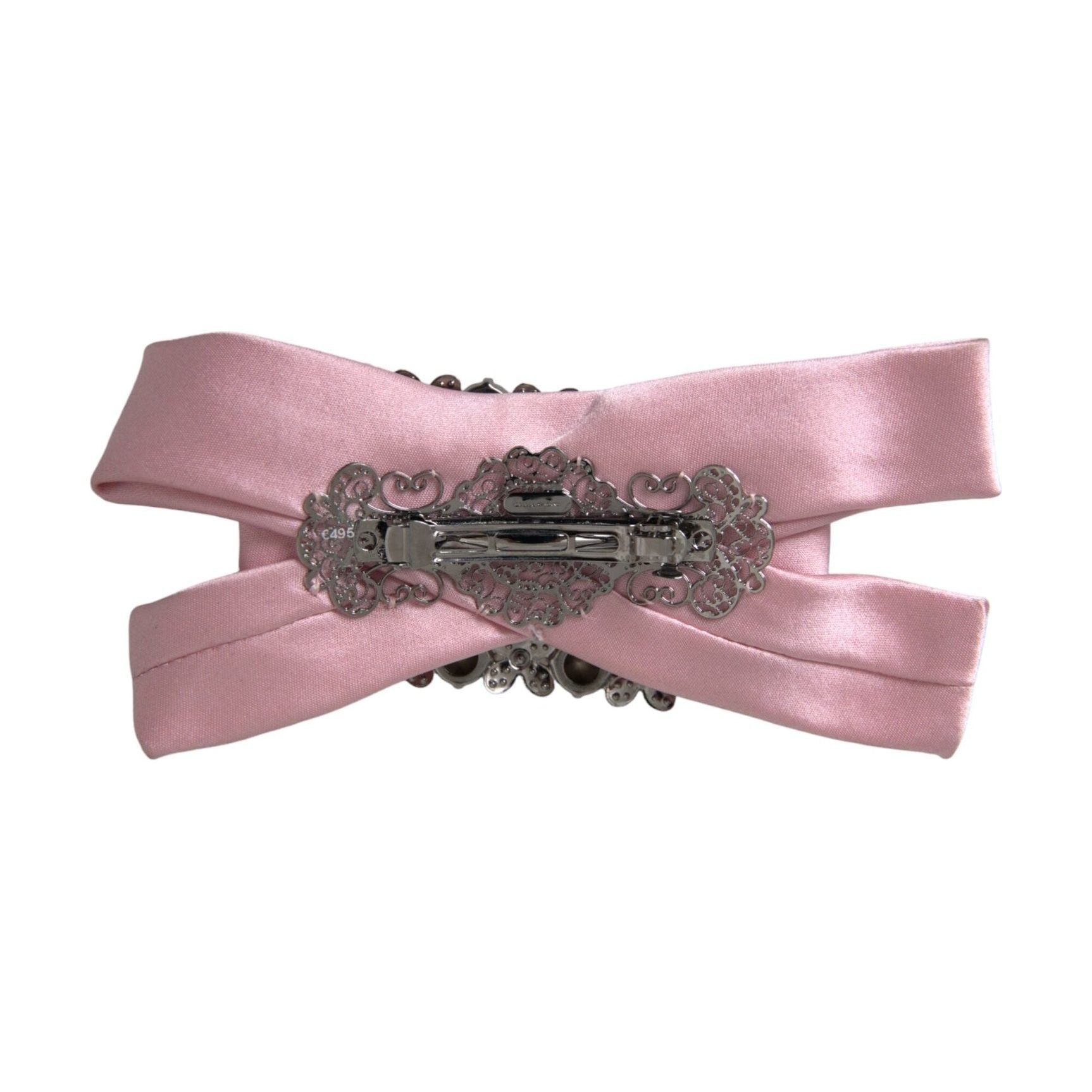 Pink Satin Crystal Jewelry Brooch Hair Pin