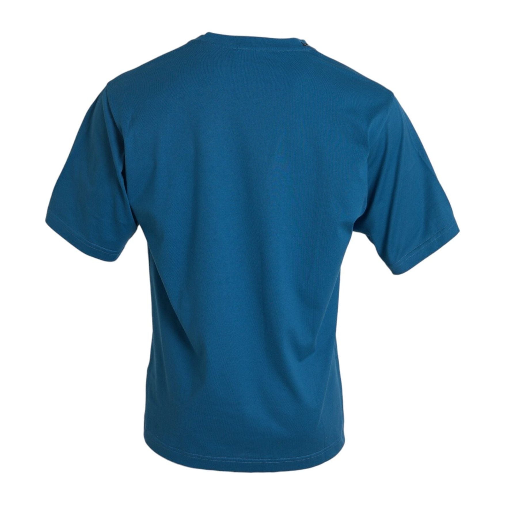 Blue Logo Round Neck Short Sleeves T-shirt