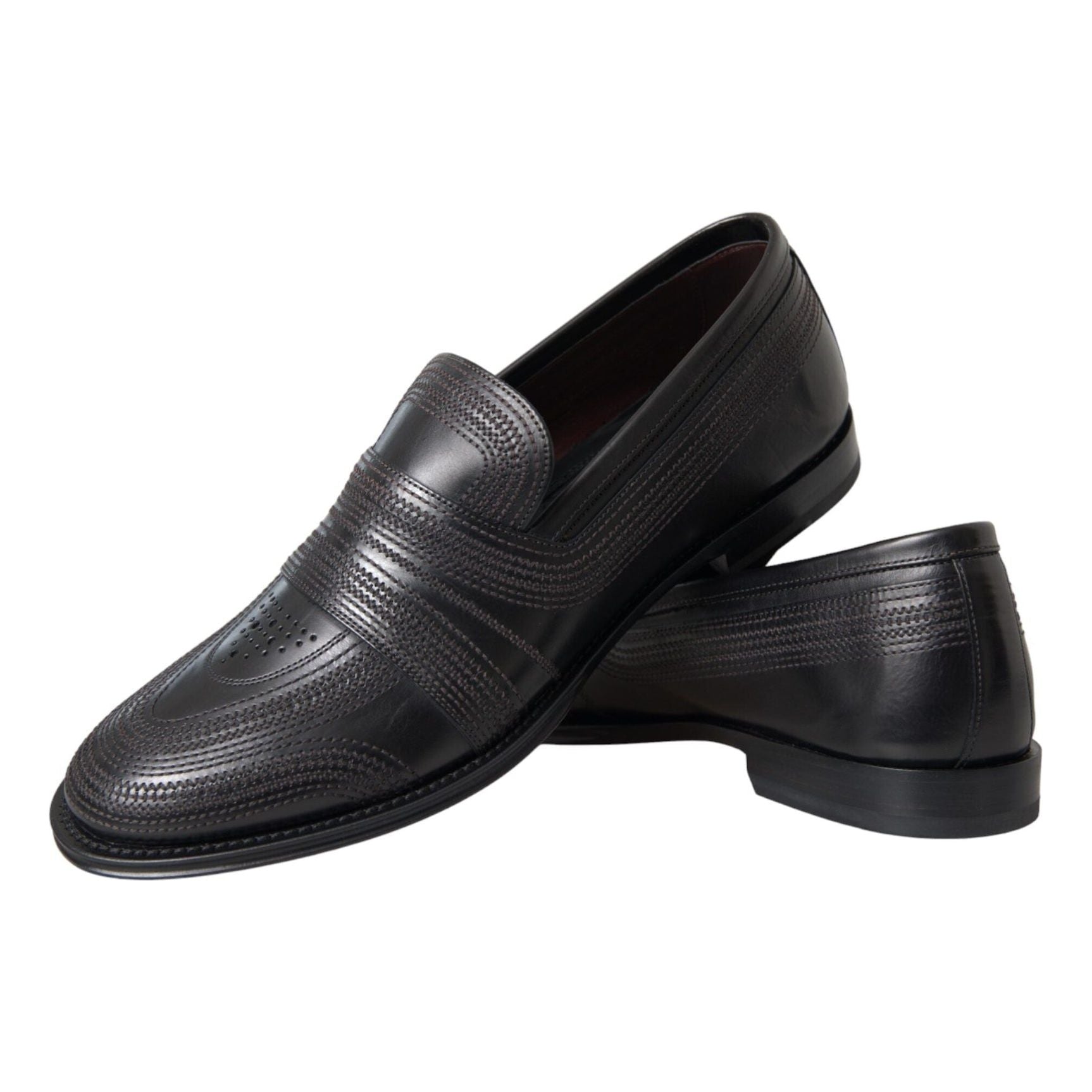 Black Brown Leather Loafer Men Dress Shoes