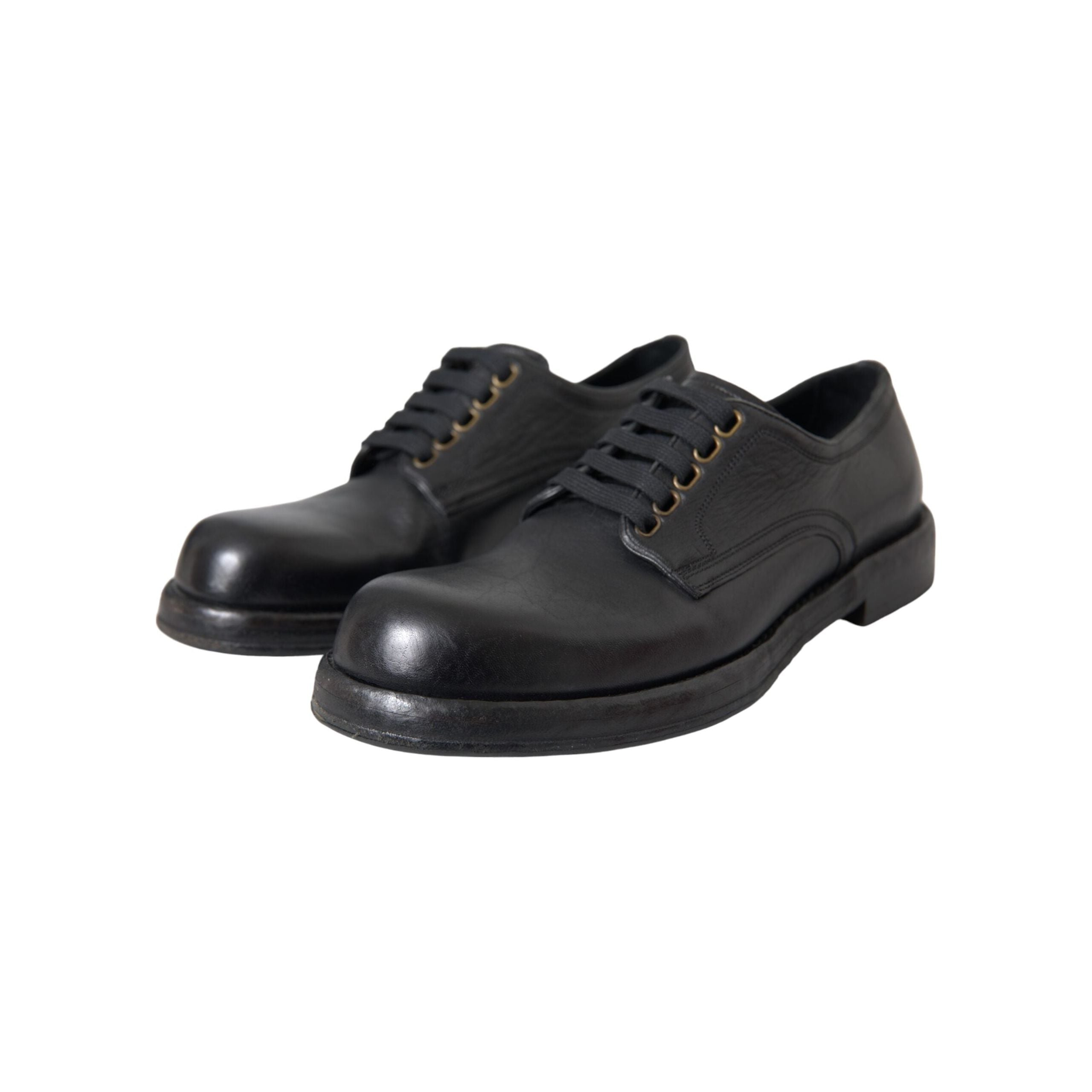 Black Horse Leather Derby Men Dress Shoes