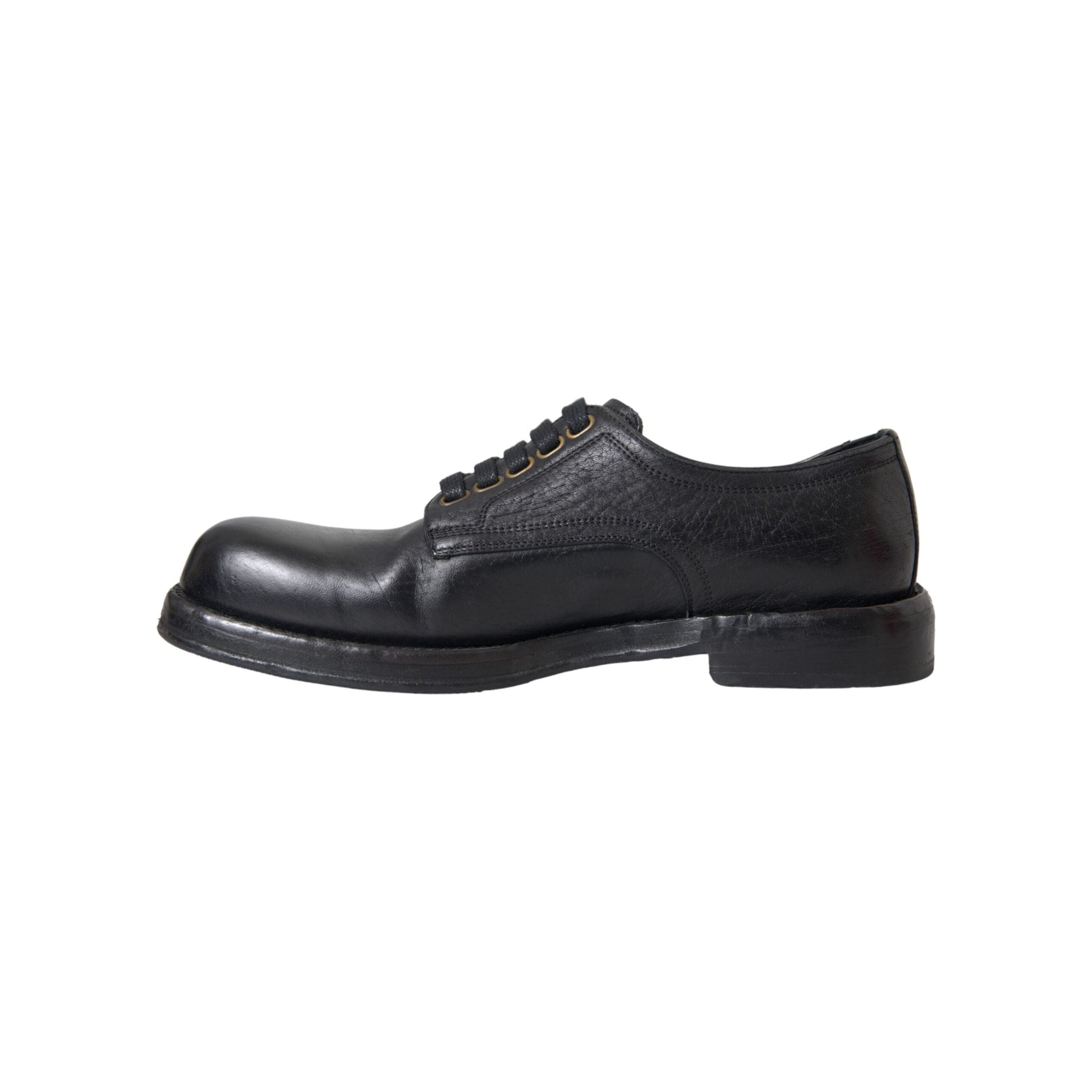 Black Horse Leather Derby Men Dress Shoes