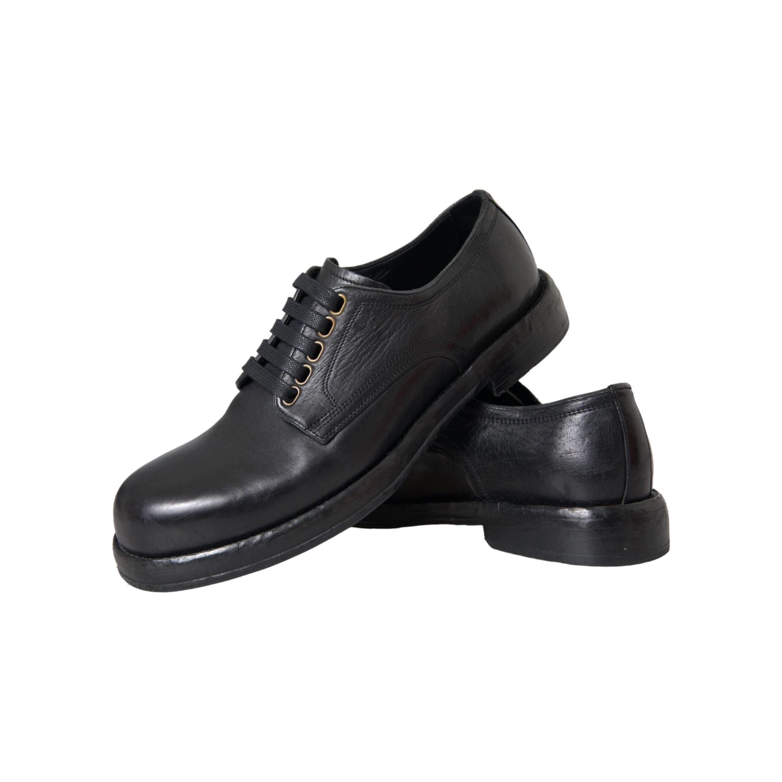 Black Horse Leather Derby Men Dress Shoes