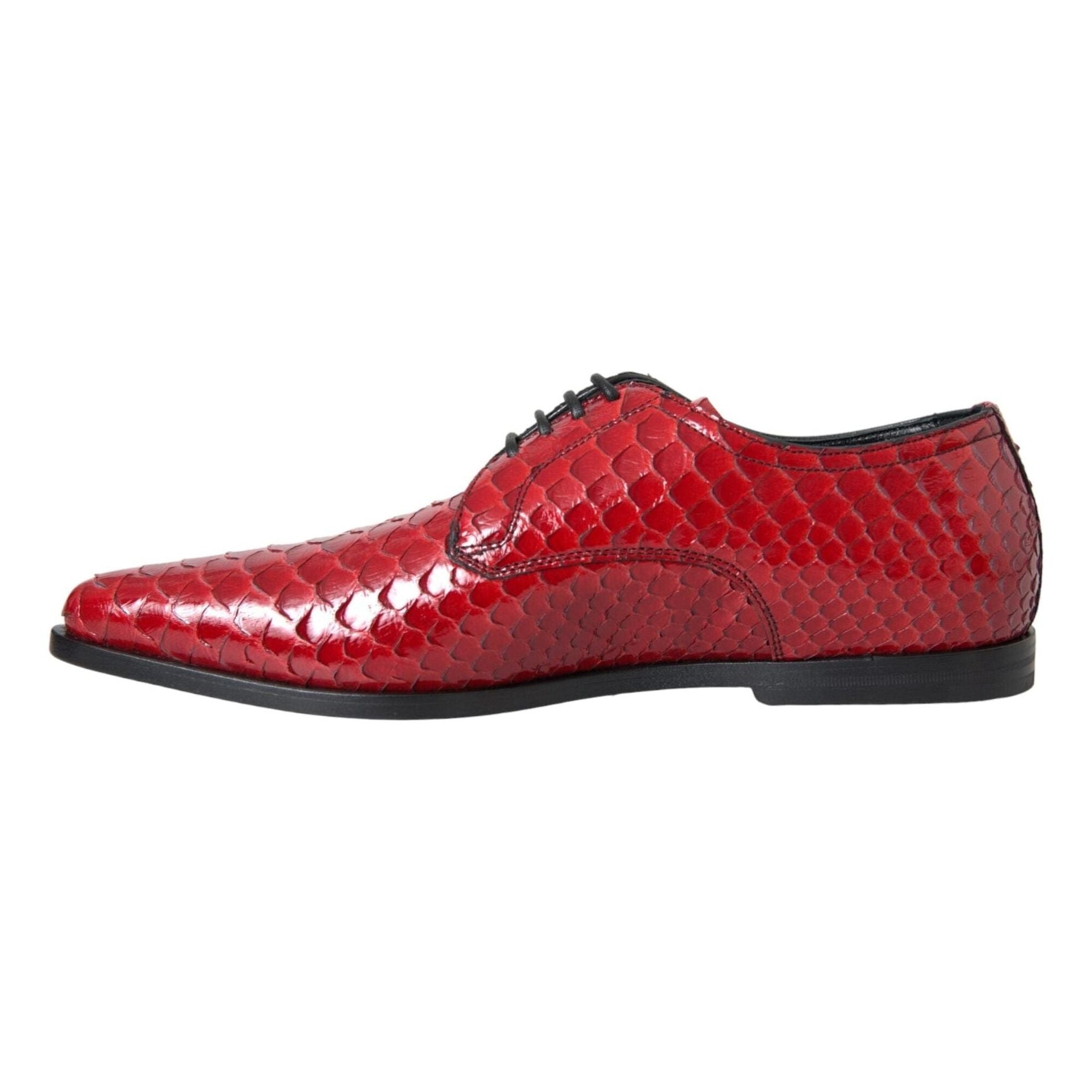 Red Textured Varnished Derby Men Formal Shoes