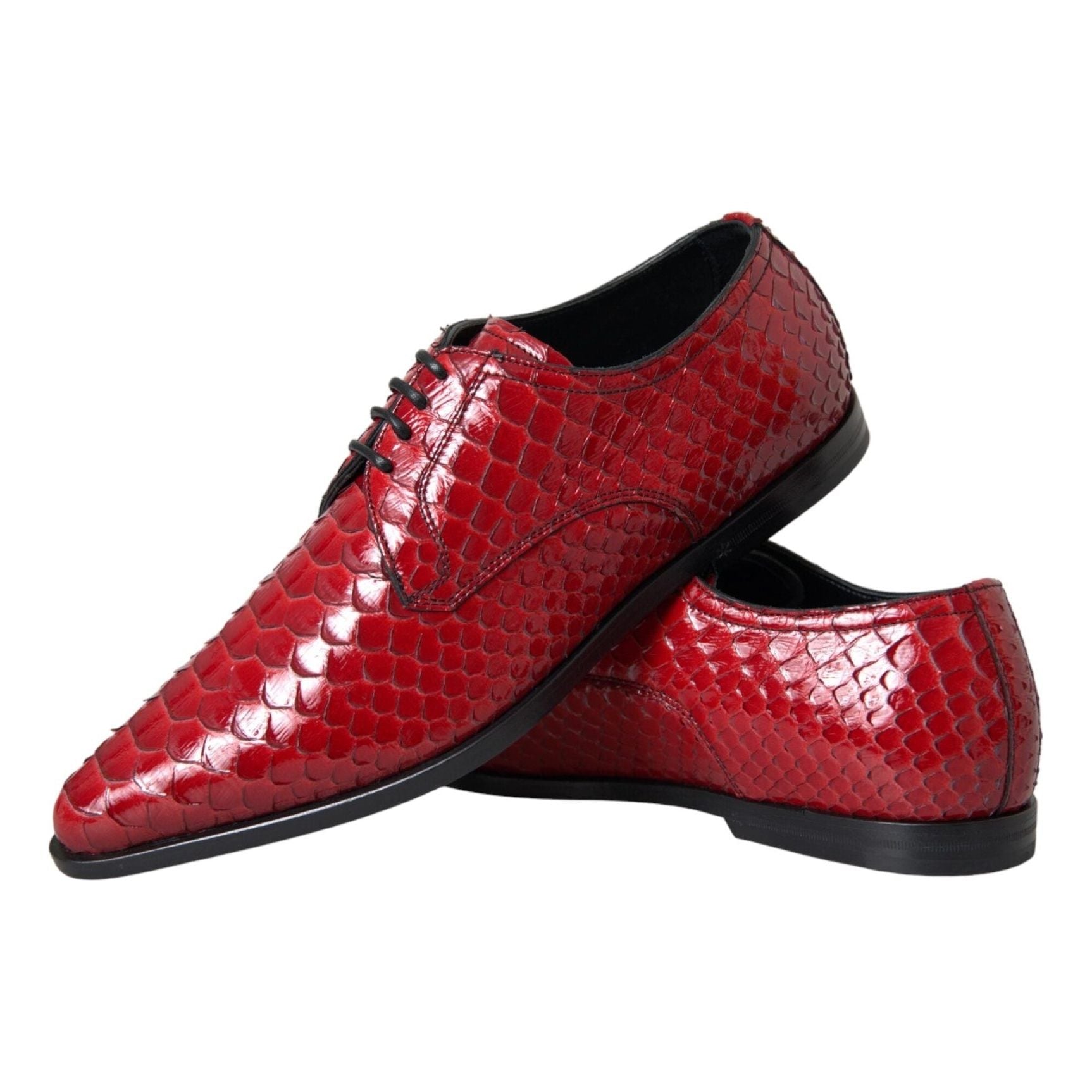 Red Textured Varnished Derby Men Formal Shoes