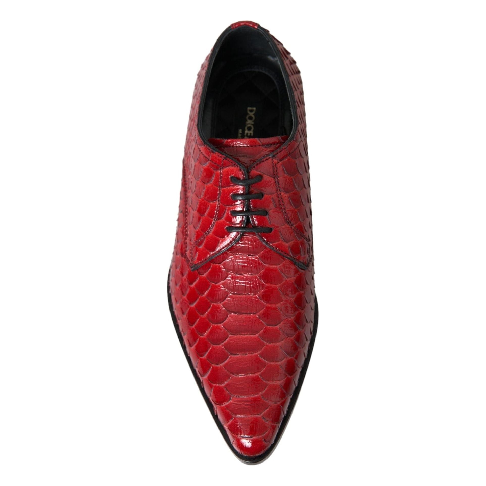 Red Textured Varnished Derby Men Formal Shoes