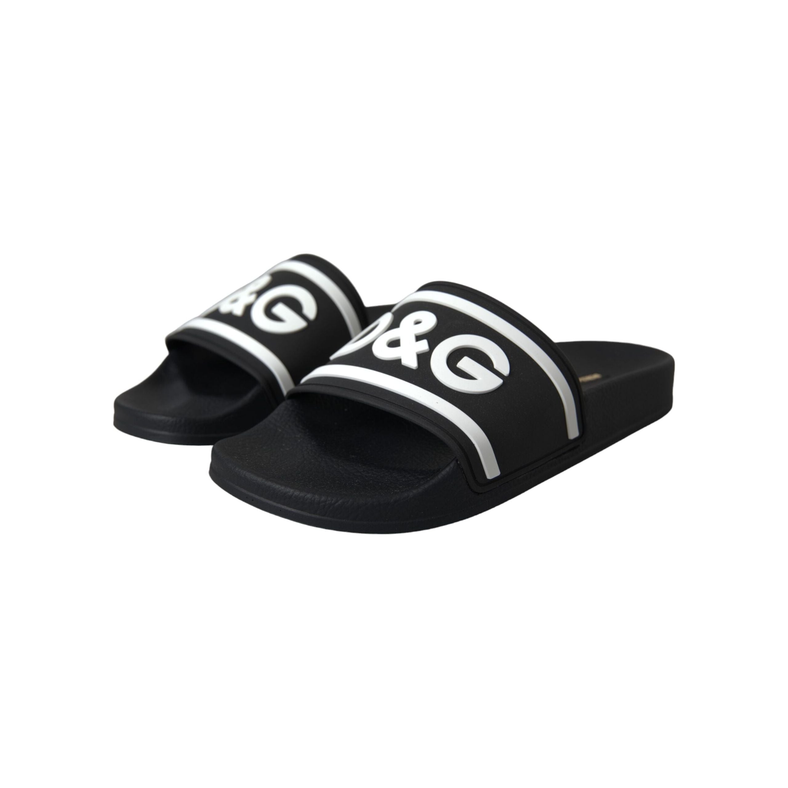 Black White Sandals Rubber Beachwear Shoes