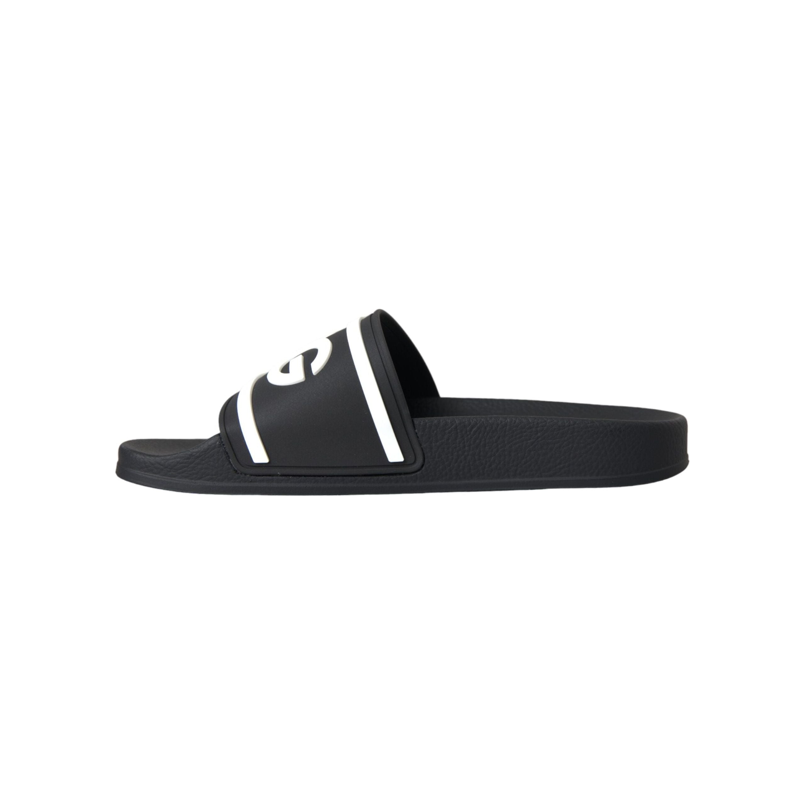 Black White Sandals Rubber Beachwear Shoes