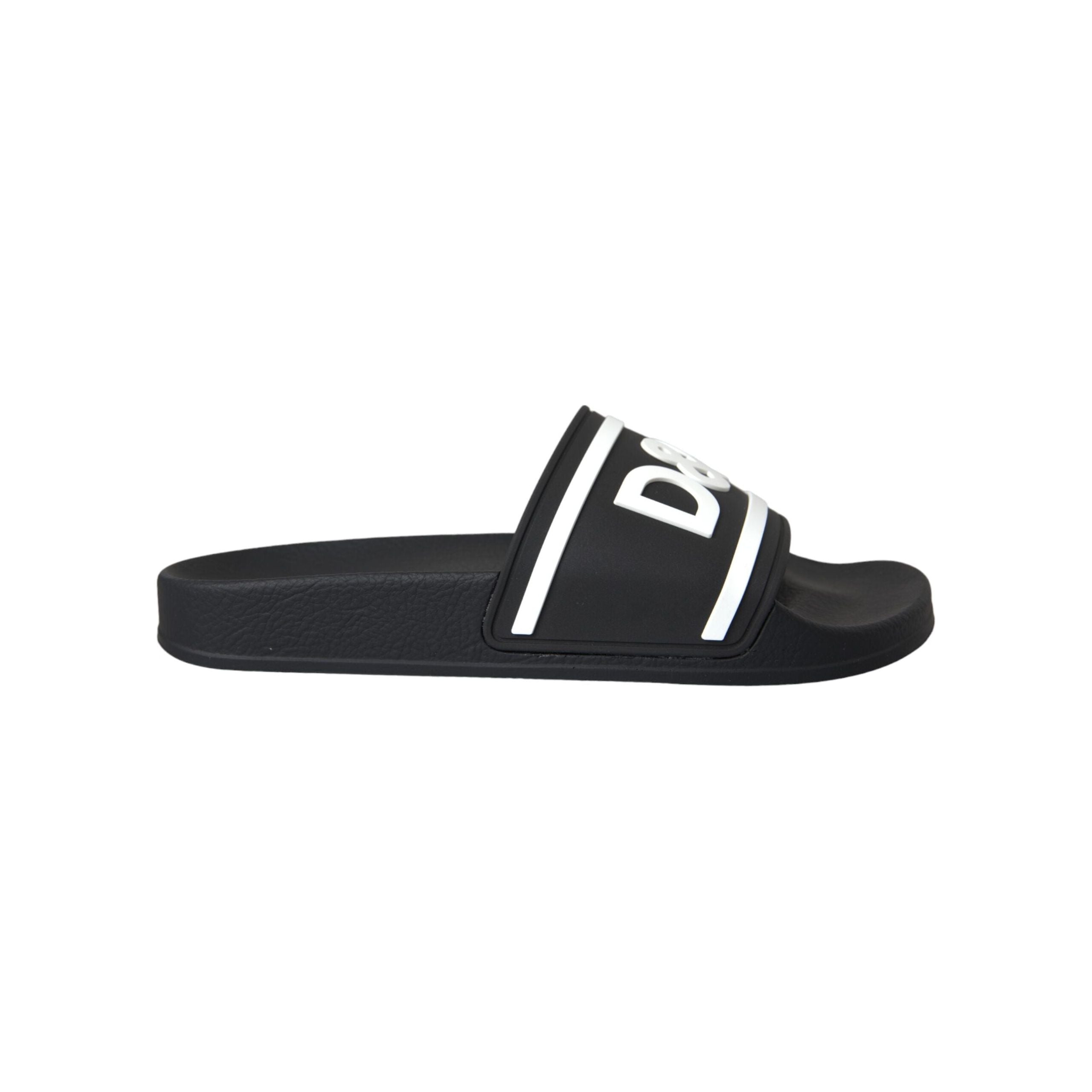 Black White Sandals Rubber Beachwear Shoes