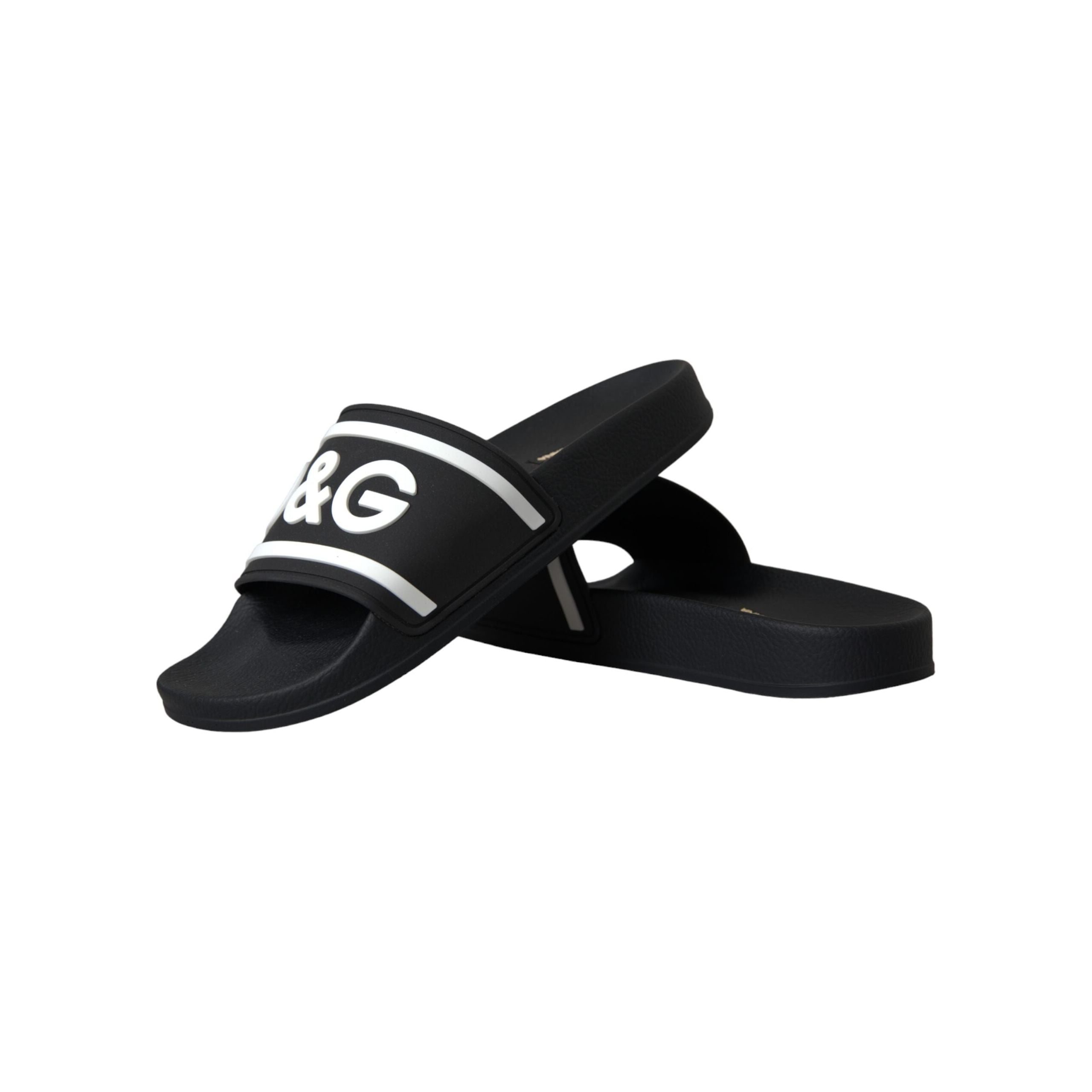 Black White Sandals Rubber Beachwear Shoes