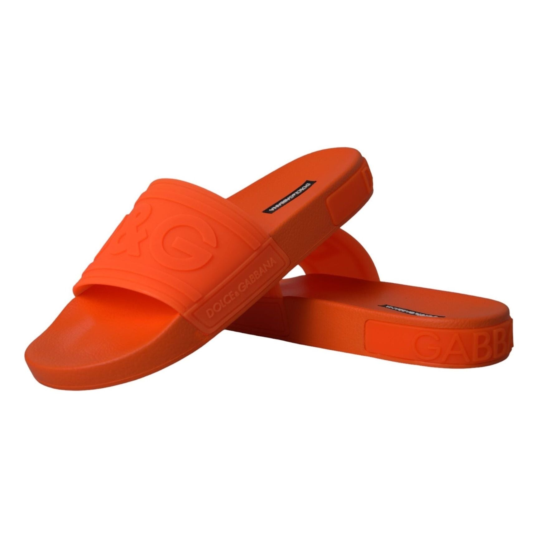 Orange Rubber Slides Sandals Beachwear Shoes