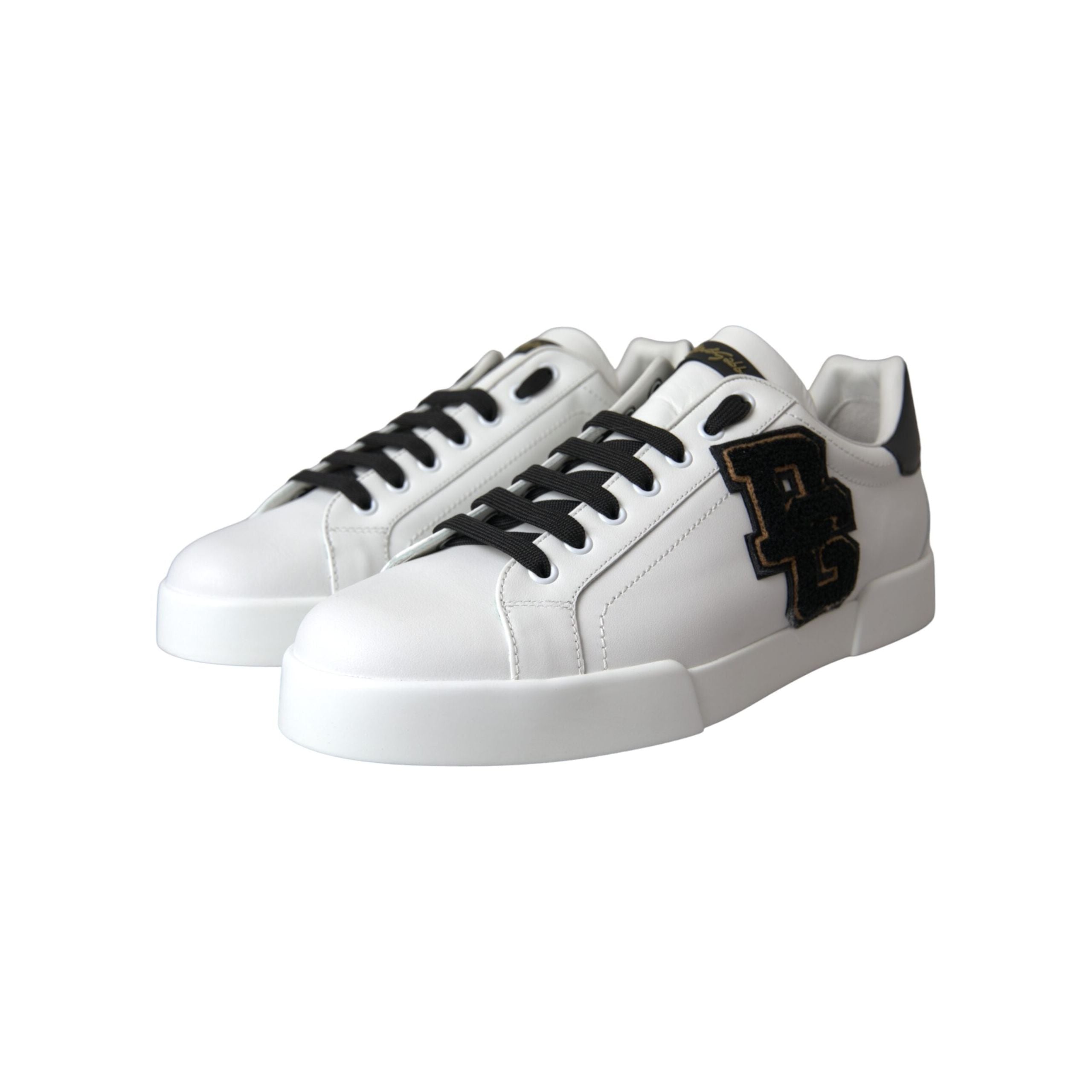 White Leather DG Logo Casual Low Top Sneakers Shoes