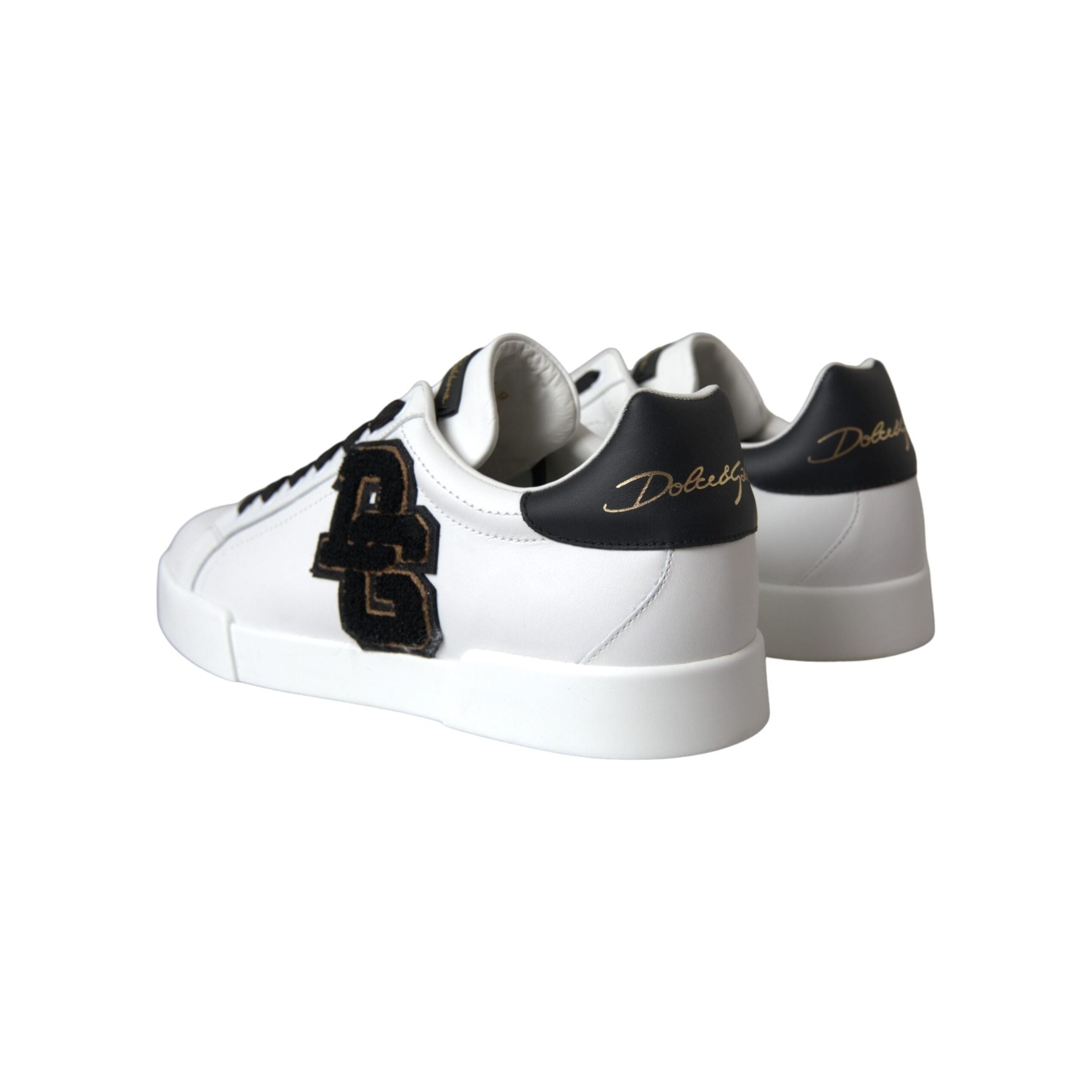 White Leather DG Logo Casual Low Top Sneakers Shoes