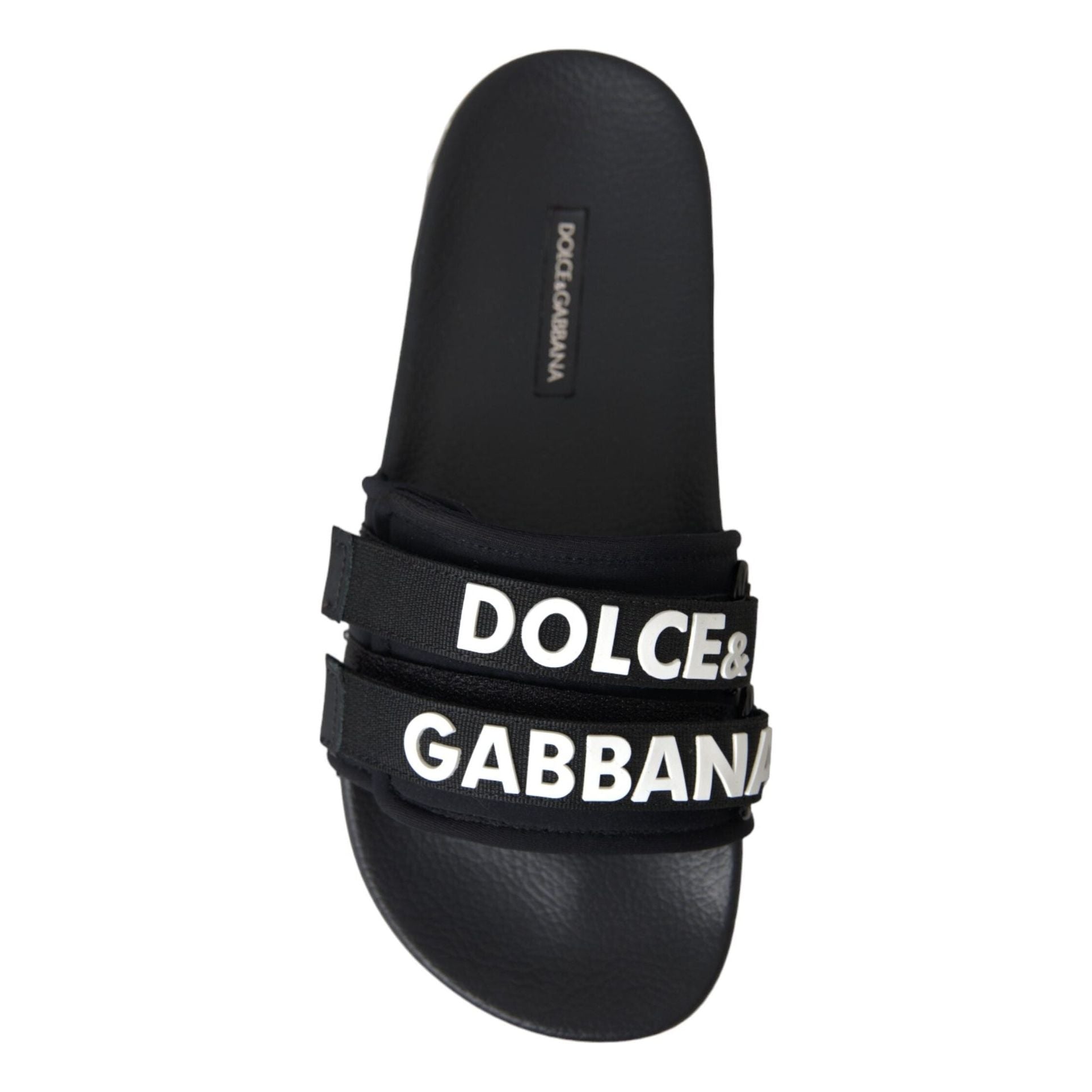 Black Logo Beachwear Flats Sandals Shoes