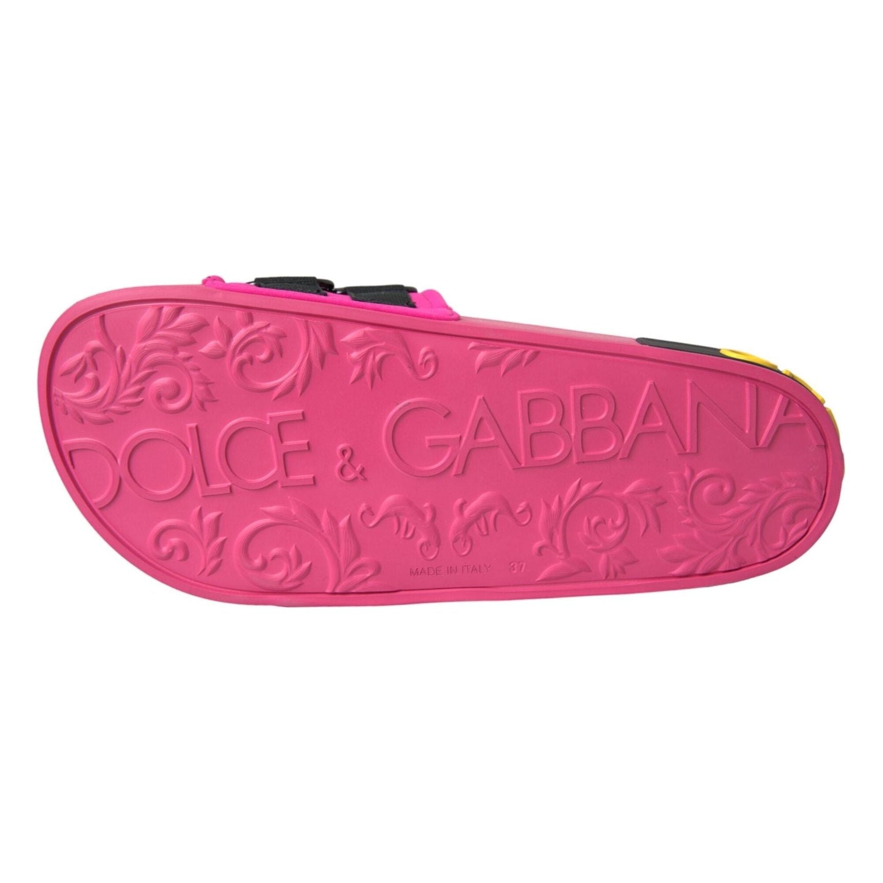 Pink Black Logo Beachwear Flats Sandals Shoes