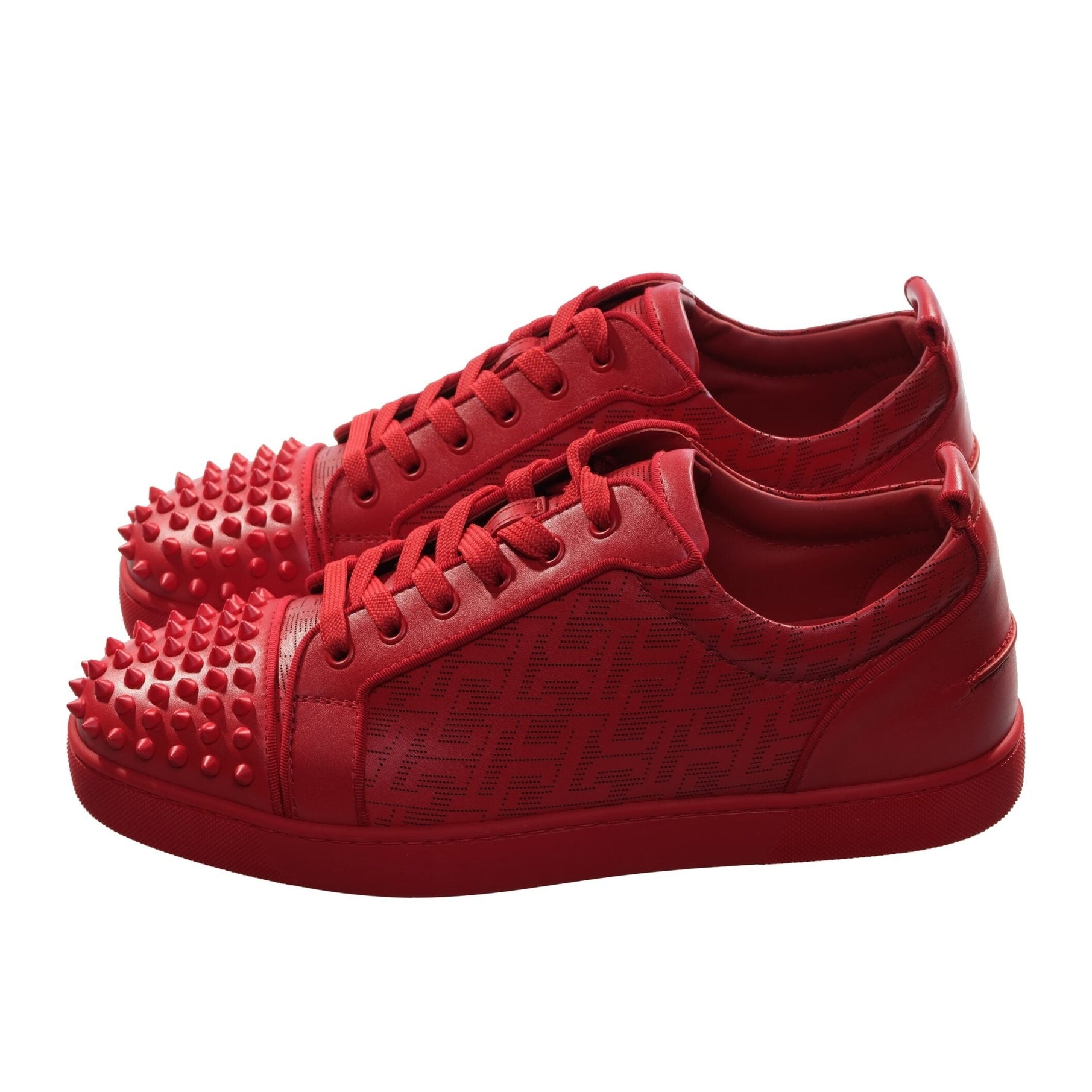 Louis Junior Spikes Orlato  Red Leather Sneakers