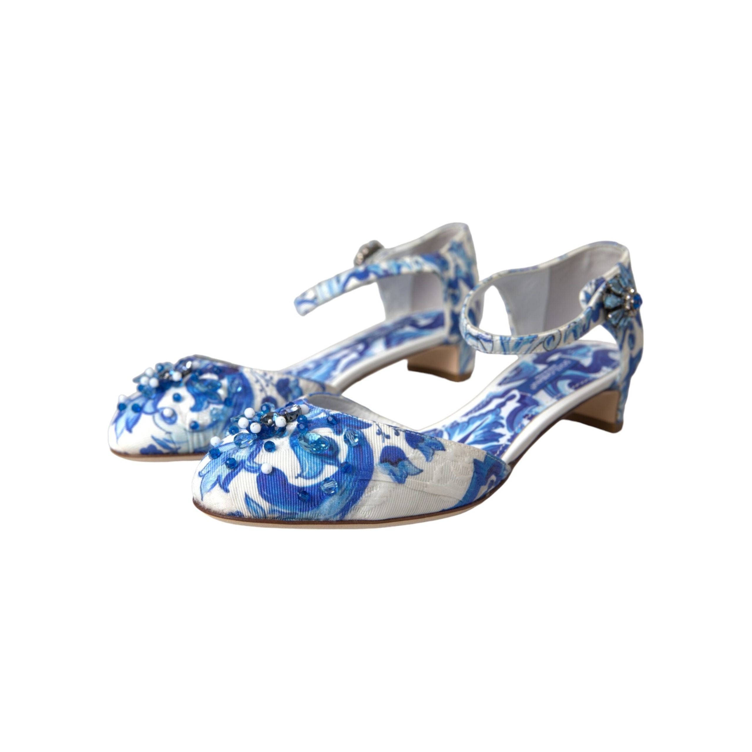 White Majolica Mary Janes Heels Pumps Shoes