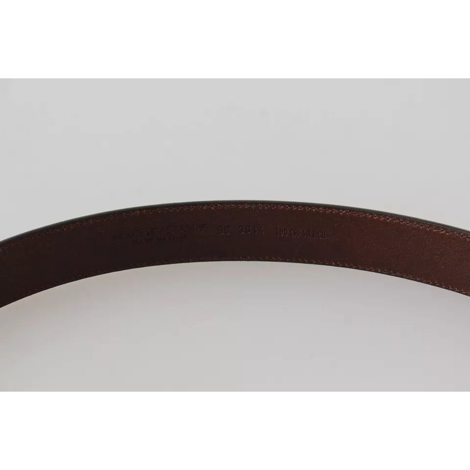 Brown Leather Gold Buckle Men Belt