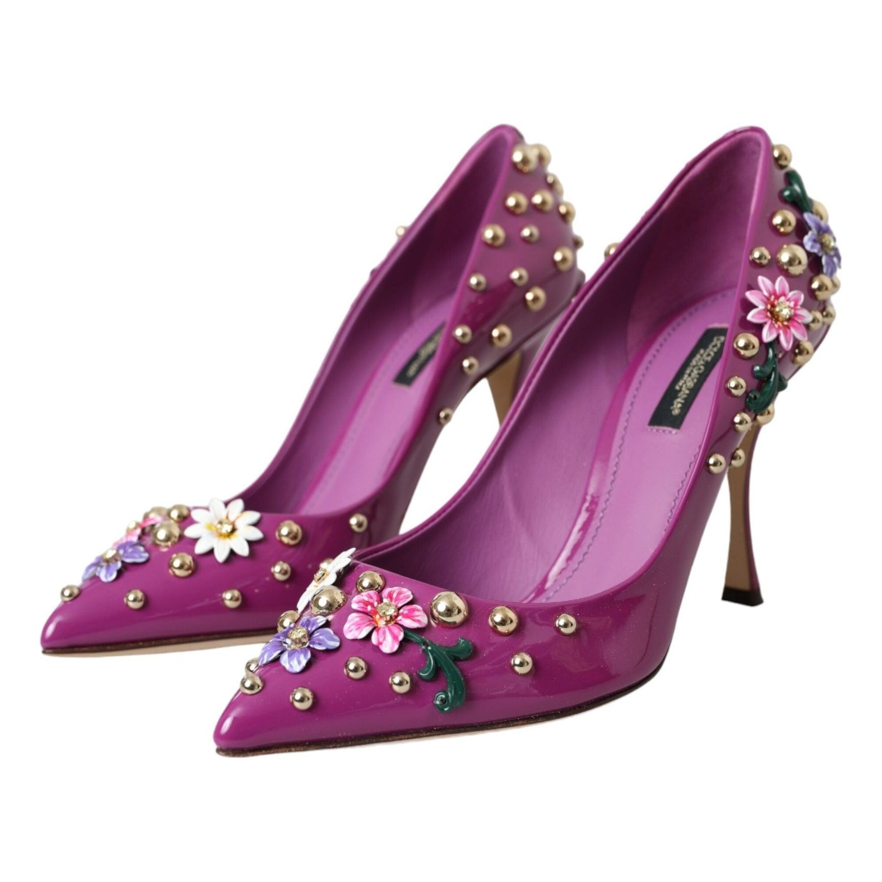 Purple Embellished High Heels Pumps Shoes