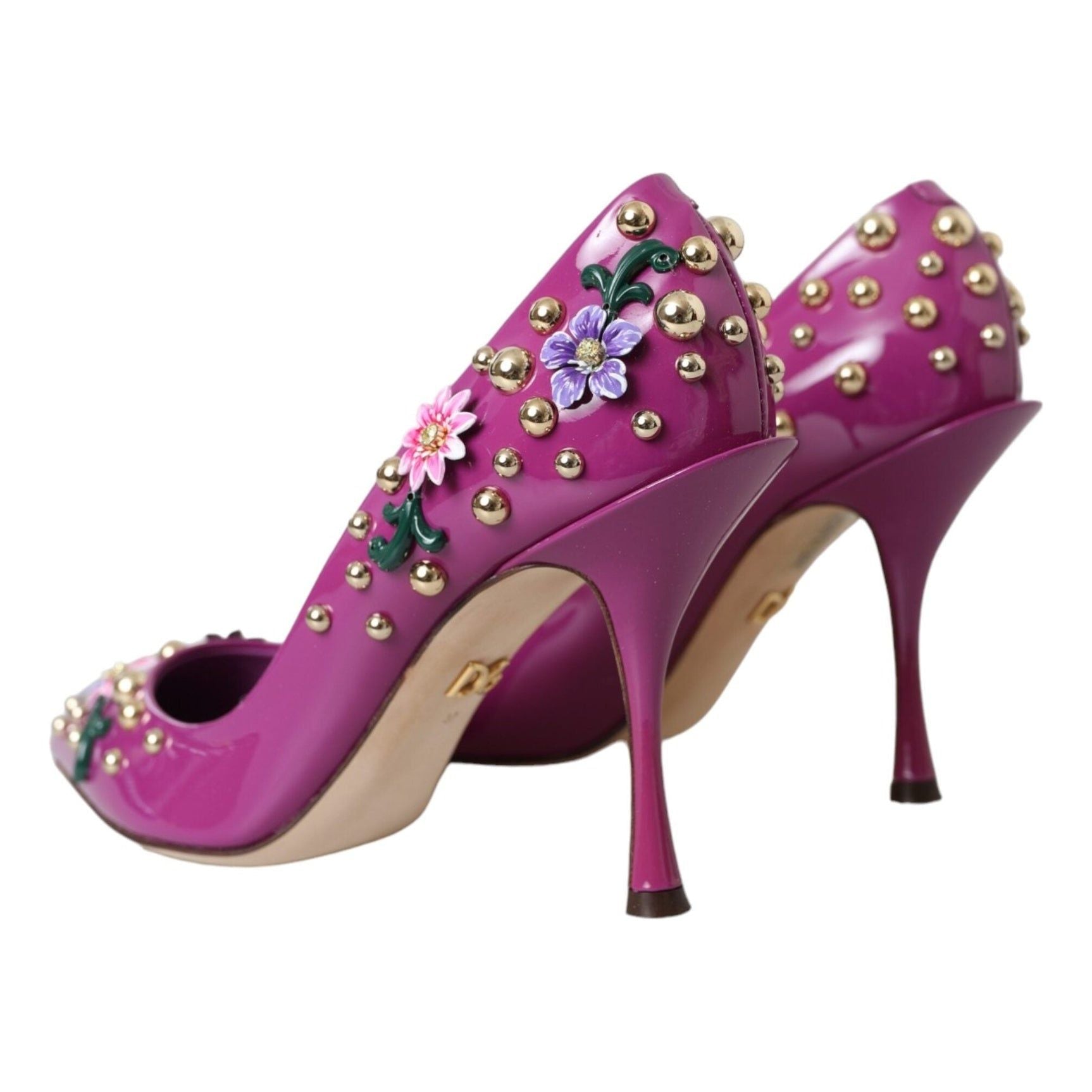 Purple Embellished High Heels Pumps Shoes