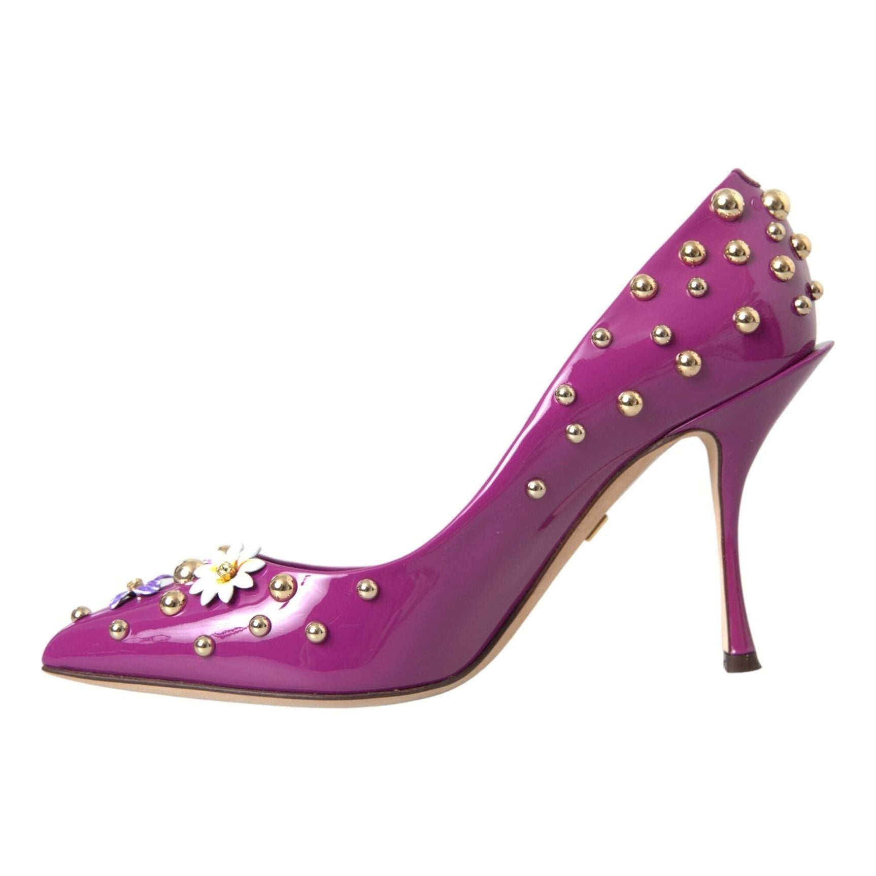 Purple Embellished High Heels Pumps Shoes