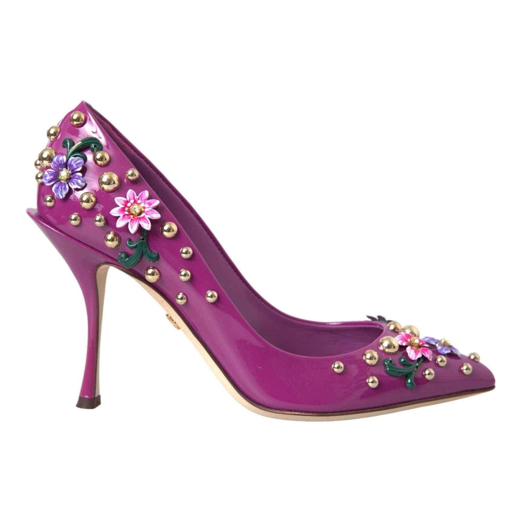 Purple Embellished High Heels Pumps Shoes