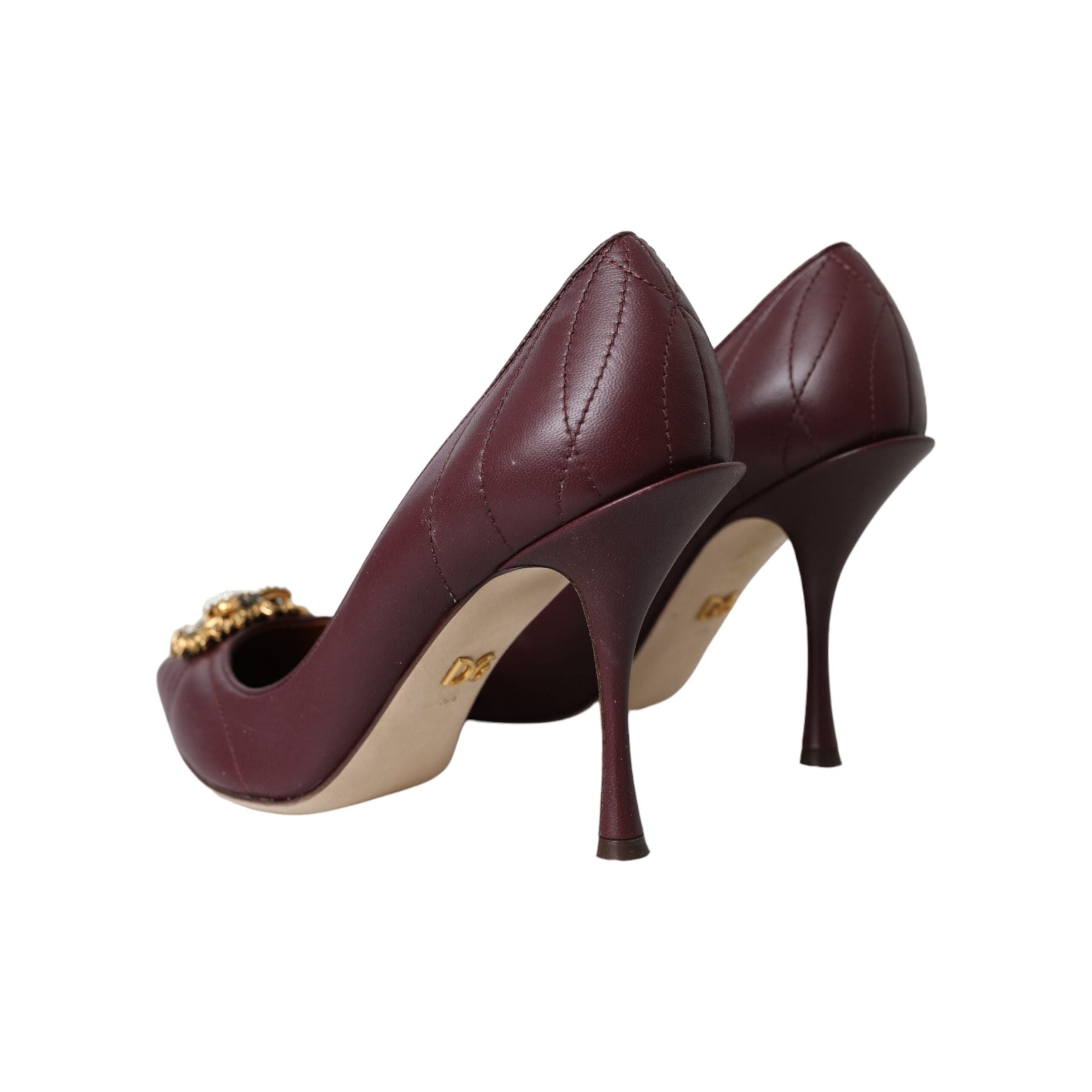 Bordeaux Leather Heart DEVOTION Pumps Shoes