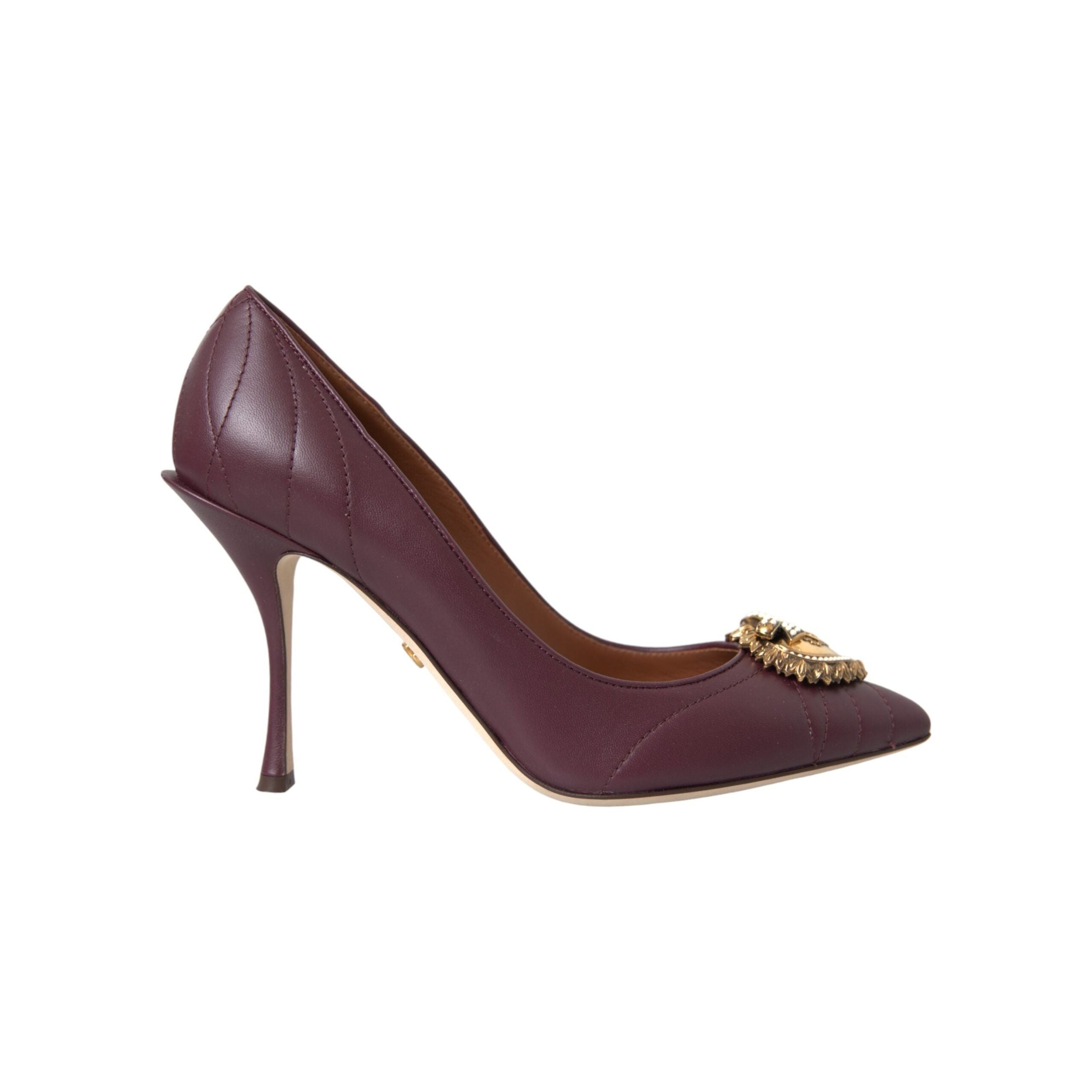 Bordeaux Leather Heart DEVOTION Pumps Shoes