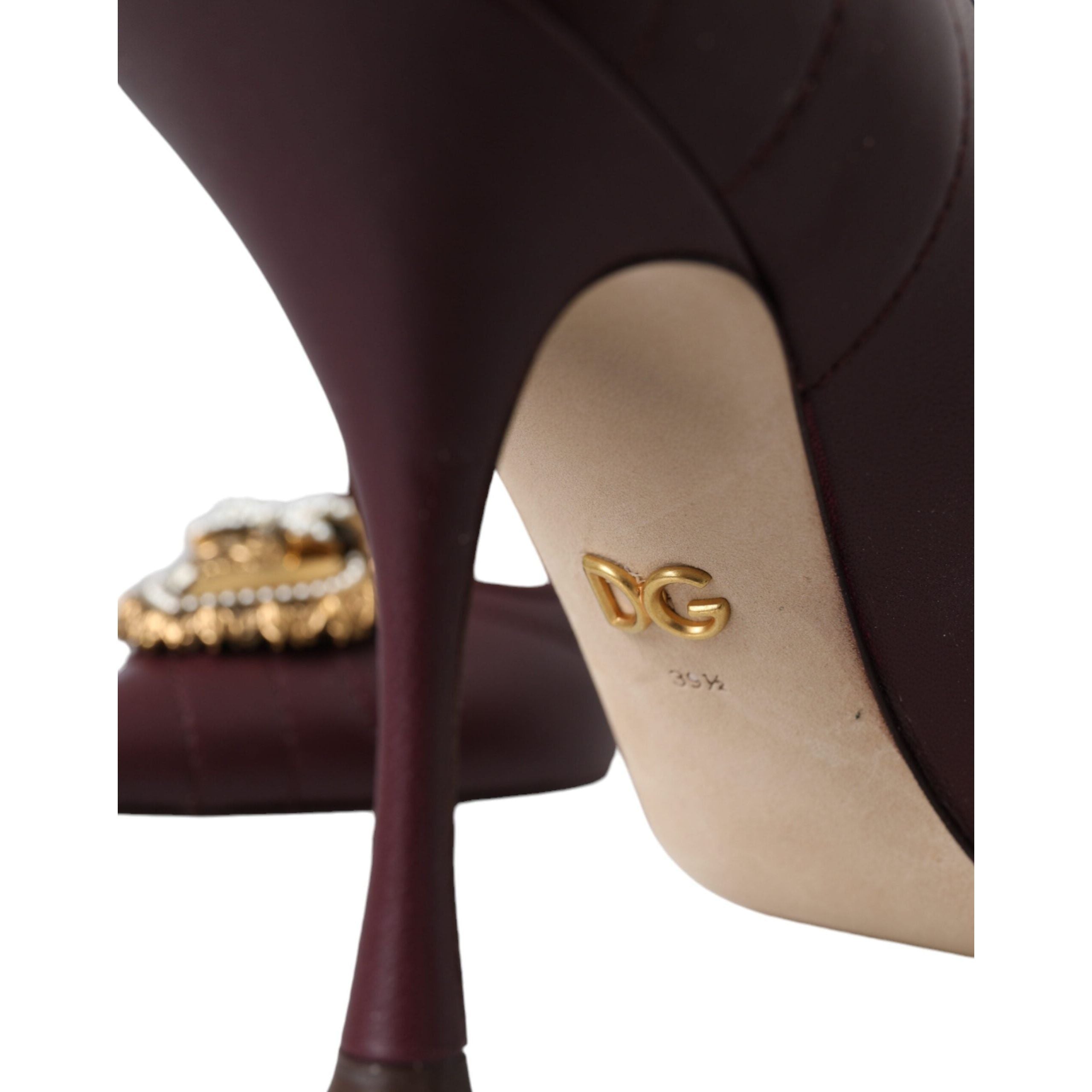 Bordeaux Leather Heart DEVOTION Pumps Shoes