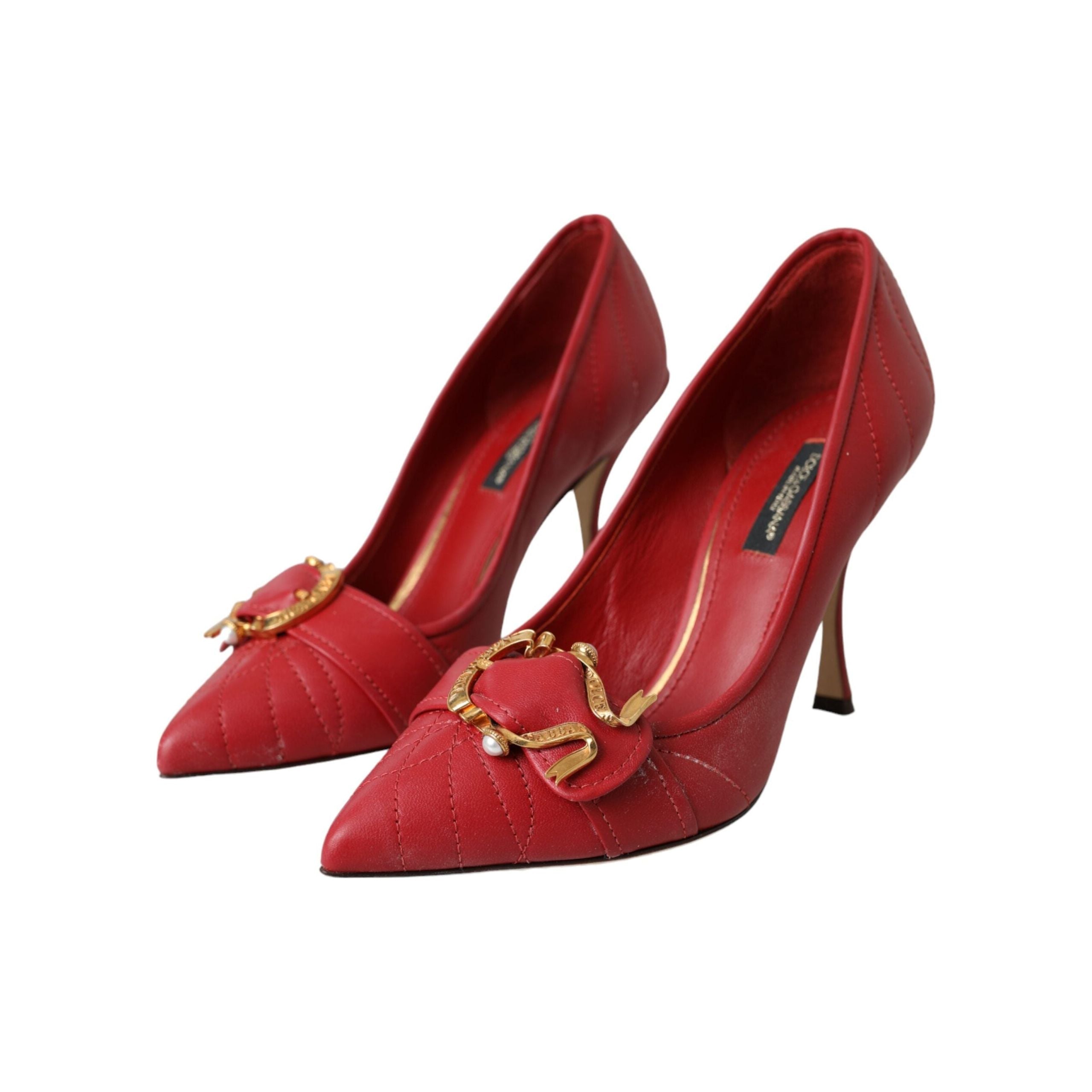 Red Devotion Leather Heels Pumps Shoes