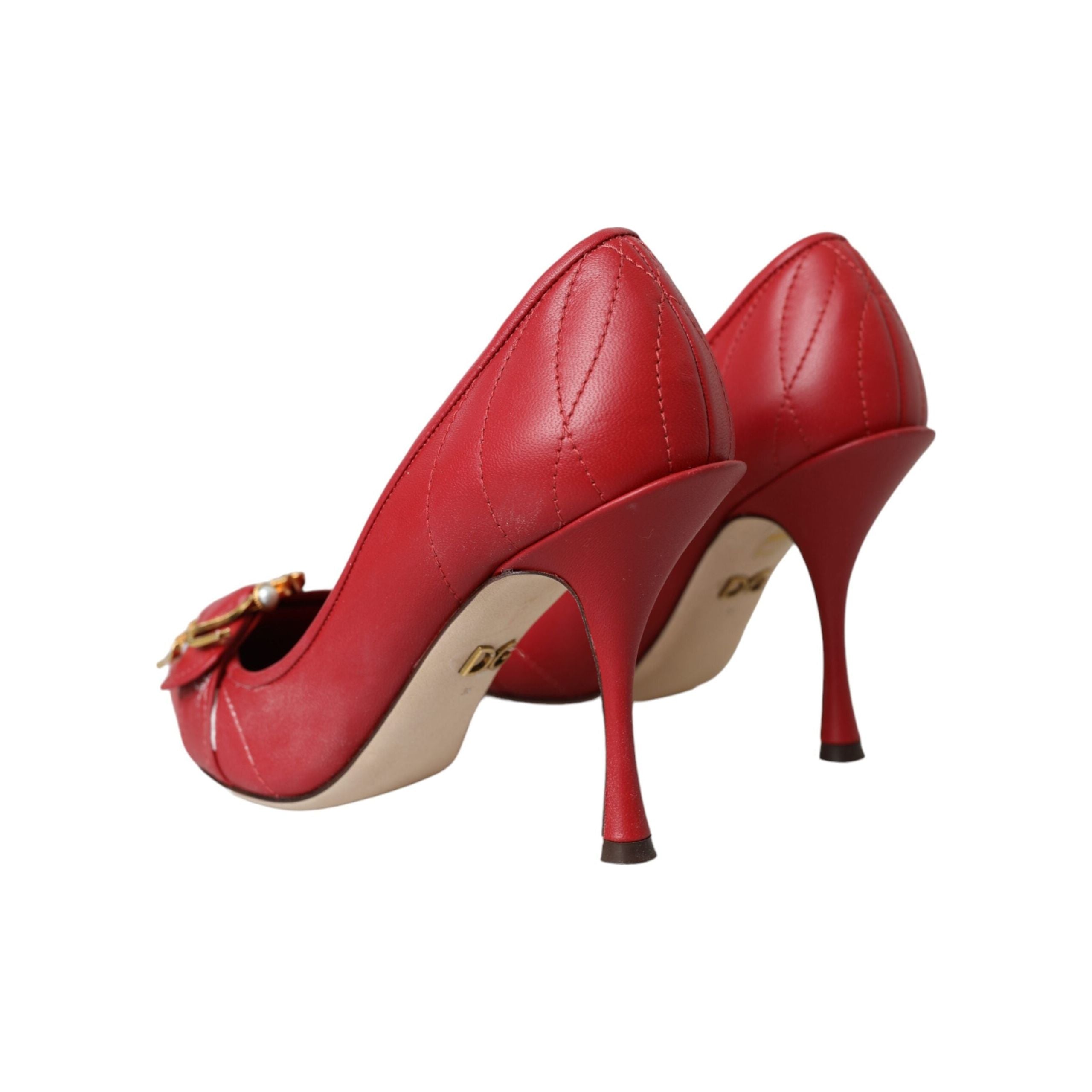 Red Devotion Leather Heels Pumps Shoes