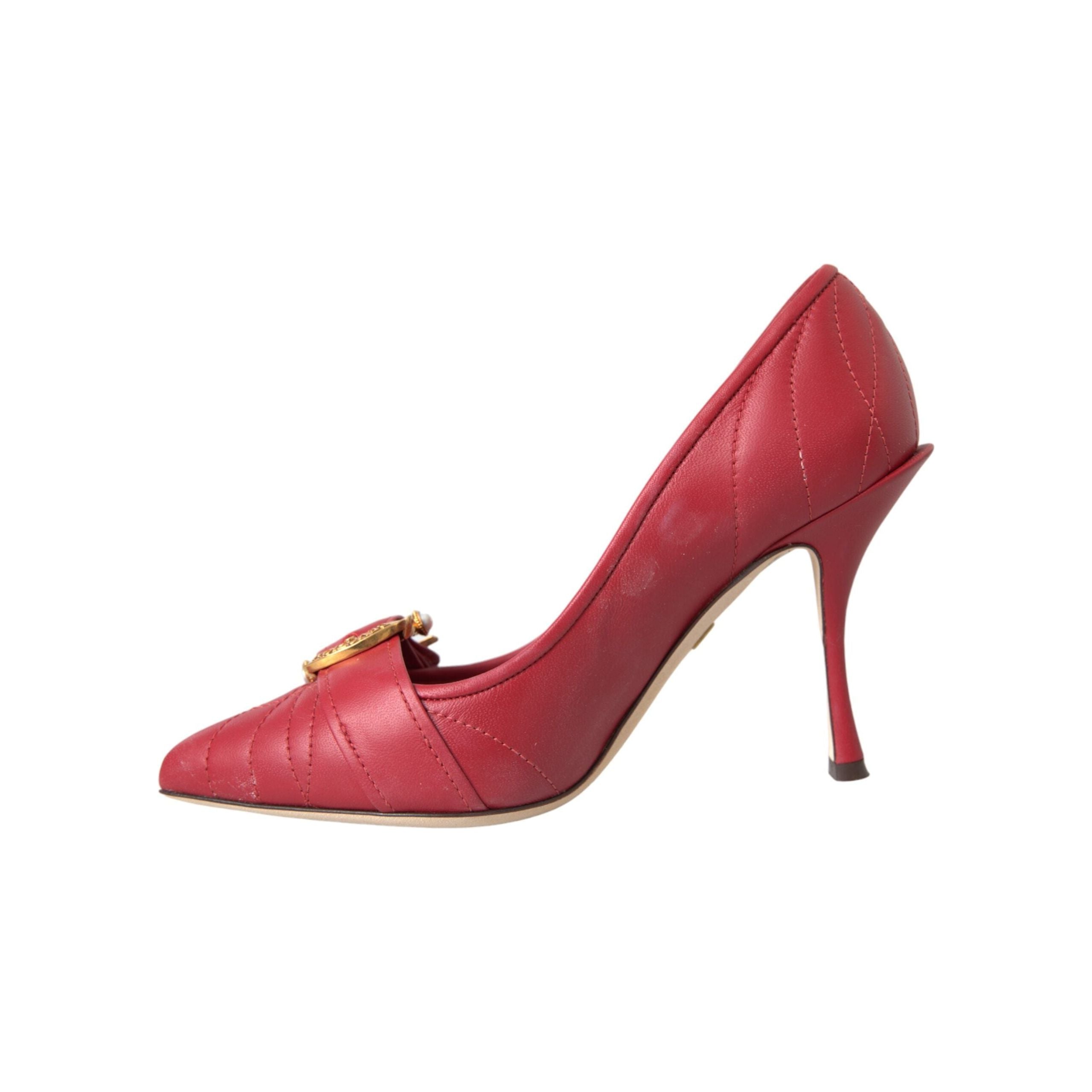 Red Devotion Leather Heels Pumps Shoes