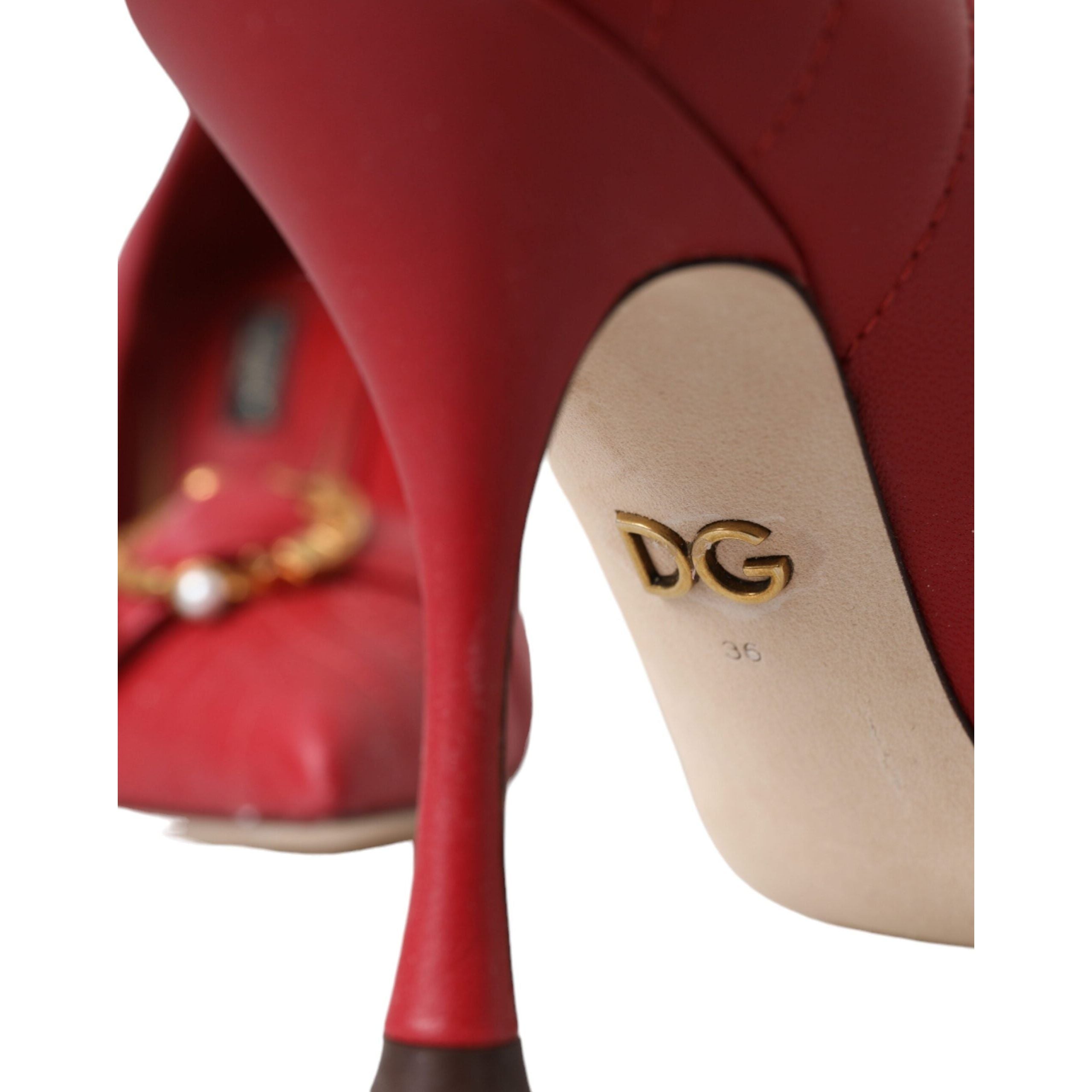 Red Devotion Leather Heels Pumps Shoes