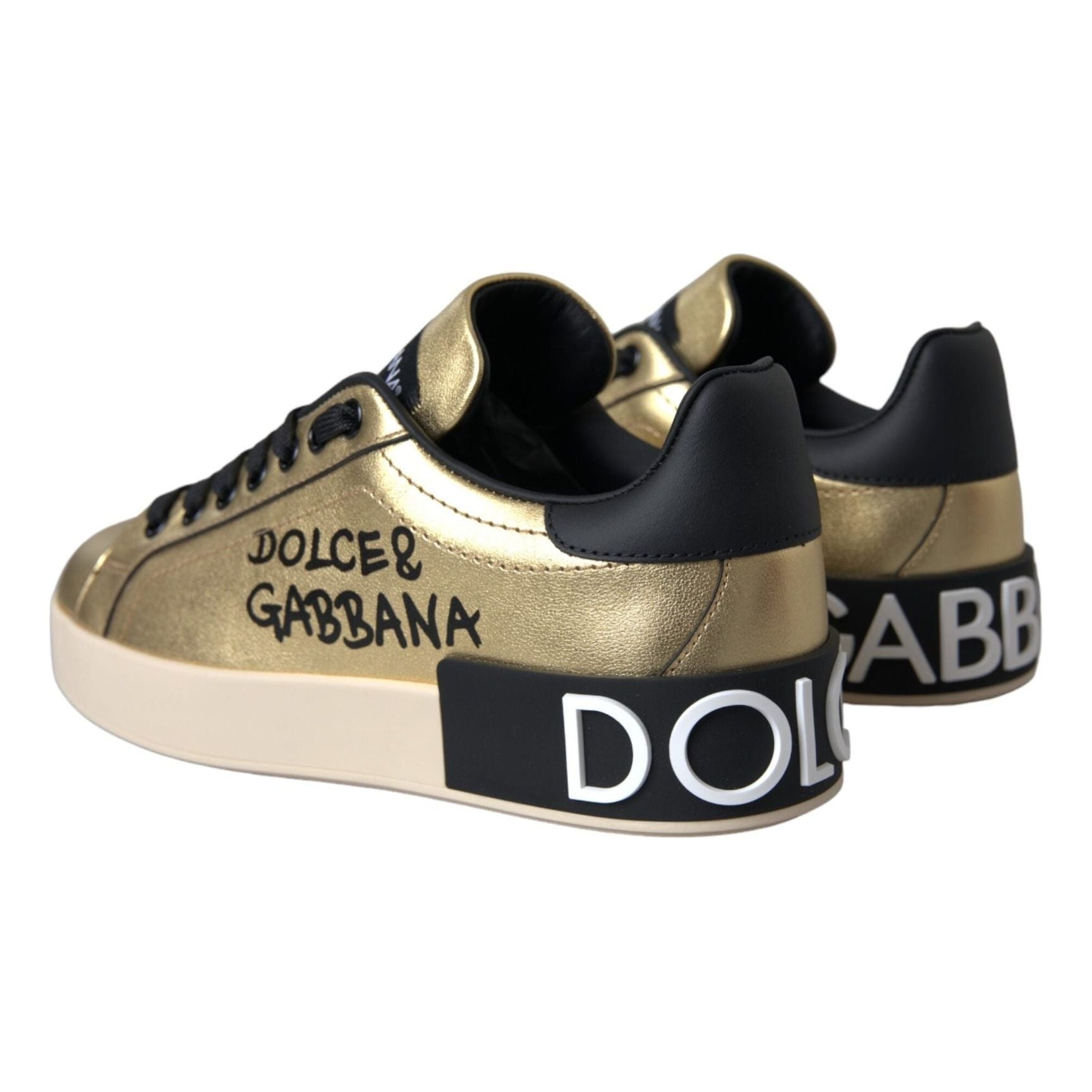 Gold Portofino Calf Leather Sneakers Women Shoes