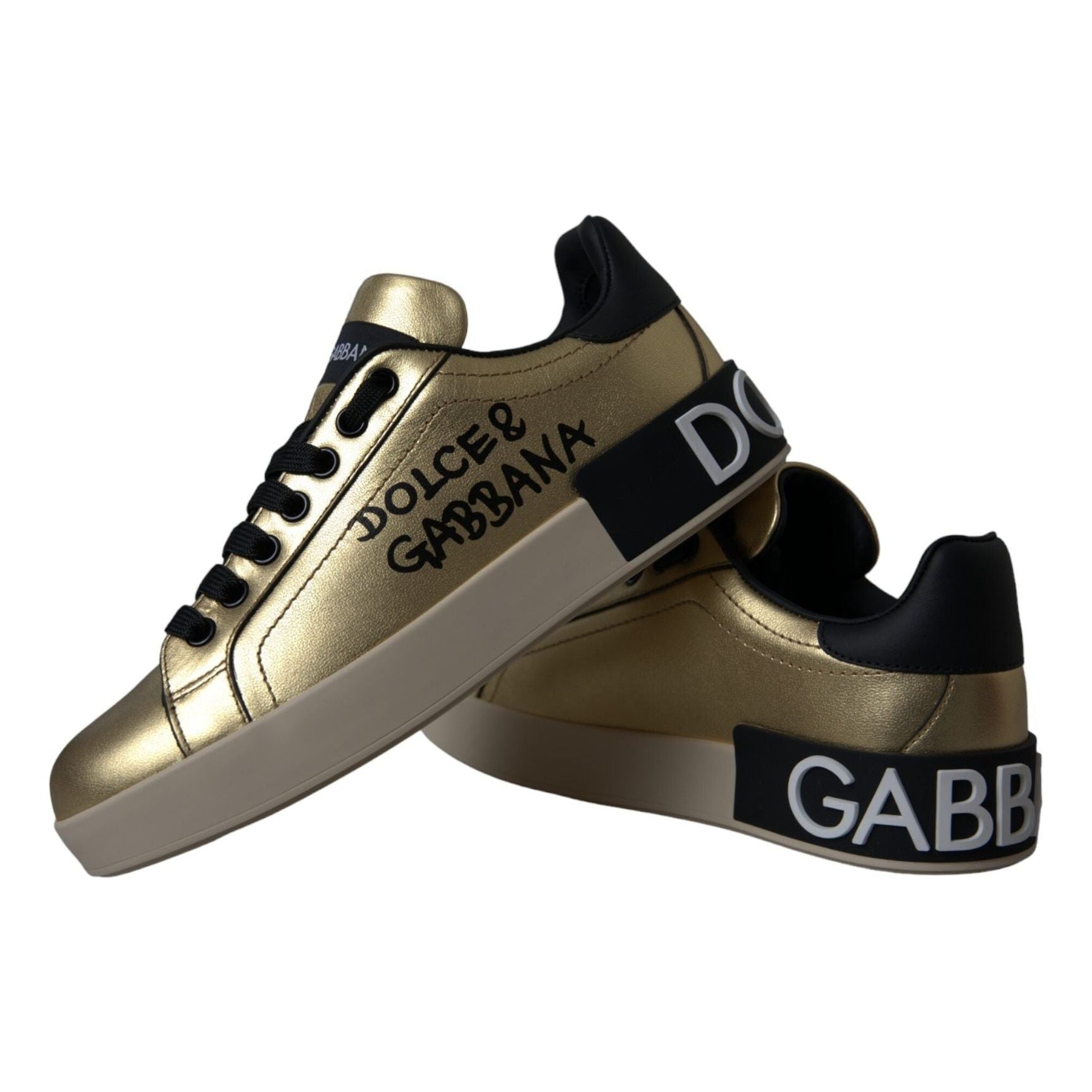 Gold Portofino Calf Leather Sneakers Women Shoes