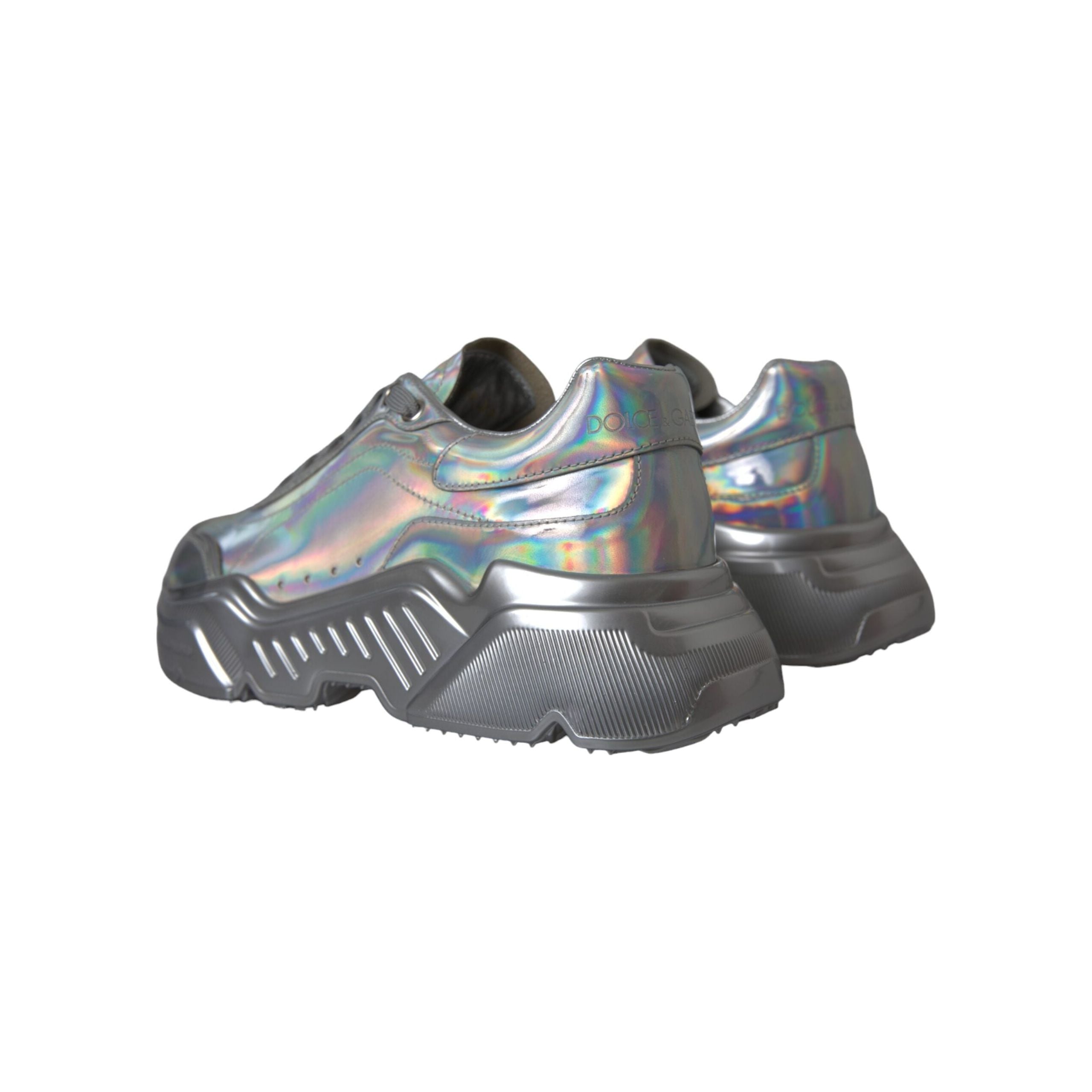 Silver Iridescent DAYMASTER Leather Sneakers Shoes