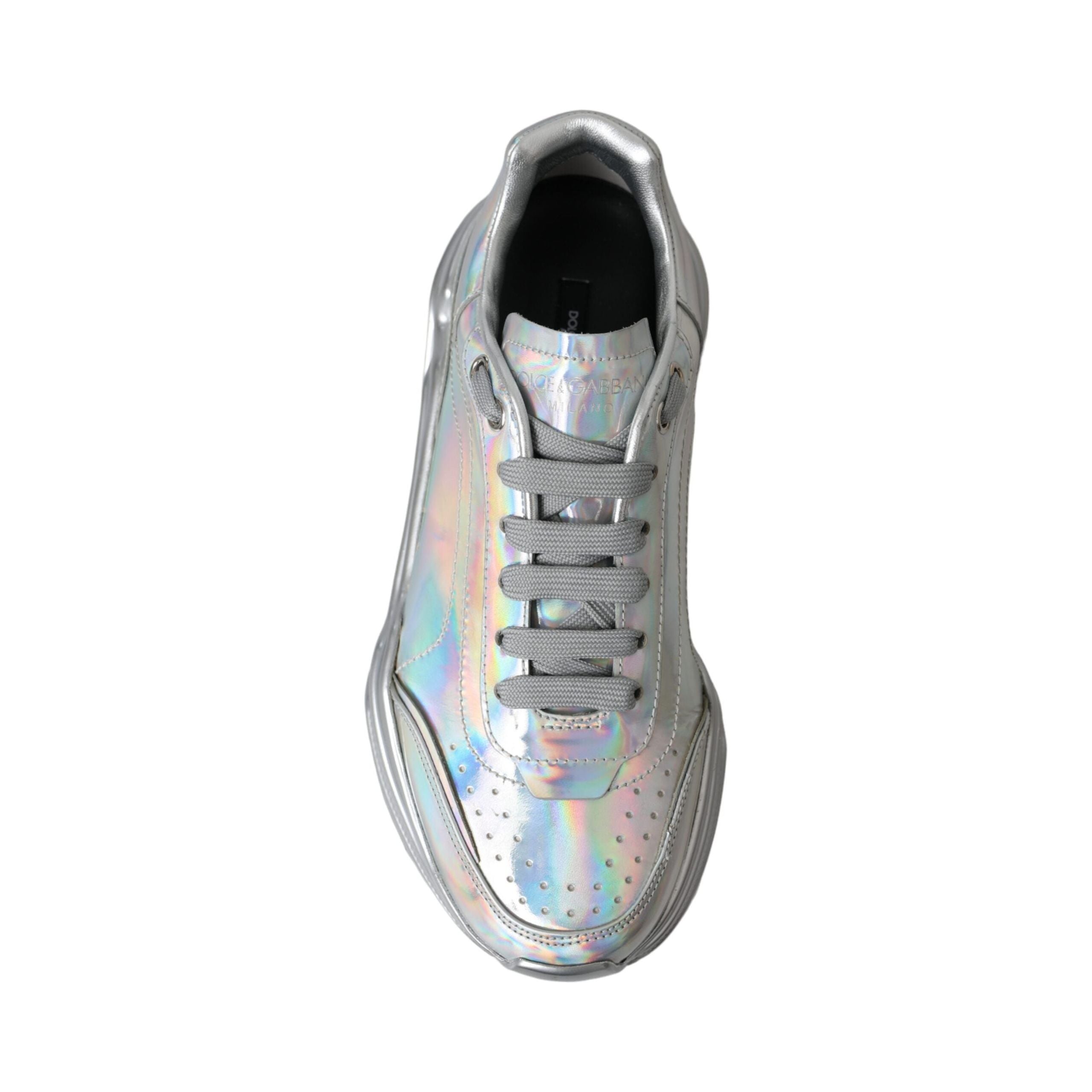 Silver Iridescent DAYMASTER Leather Sneakers Shoes