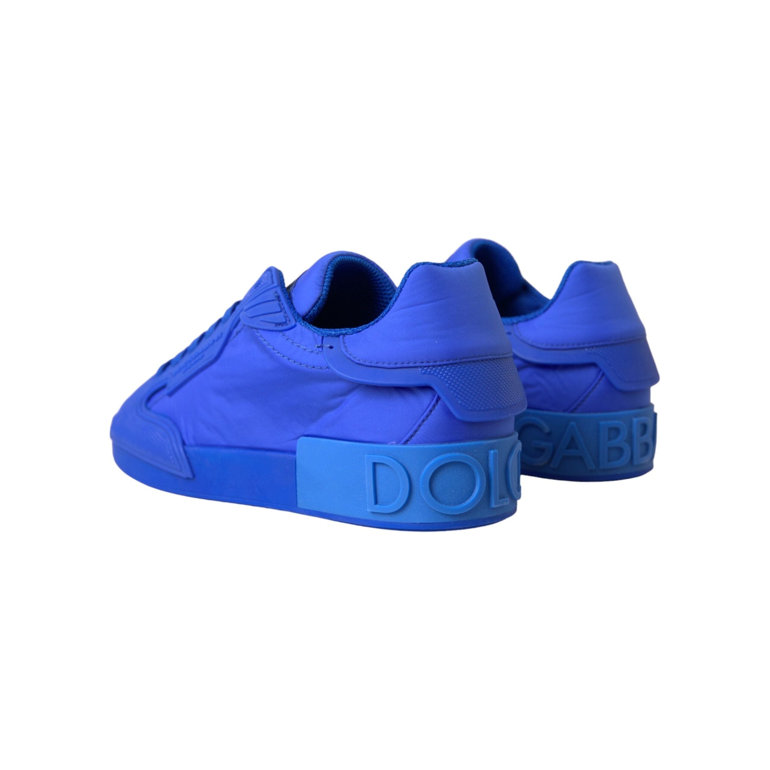 Blue Leather Fabric Low Top Sneakers Shoes