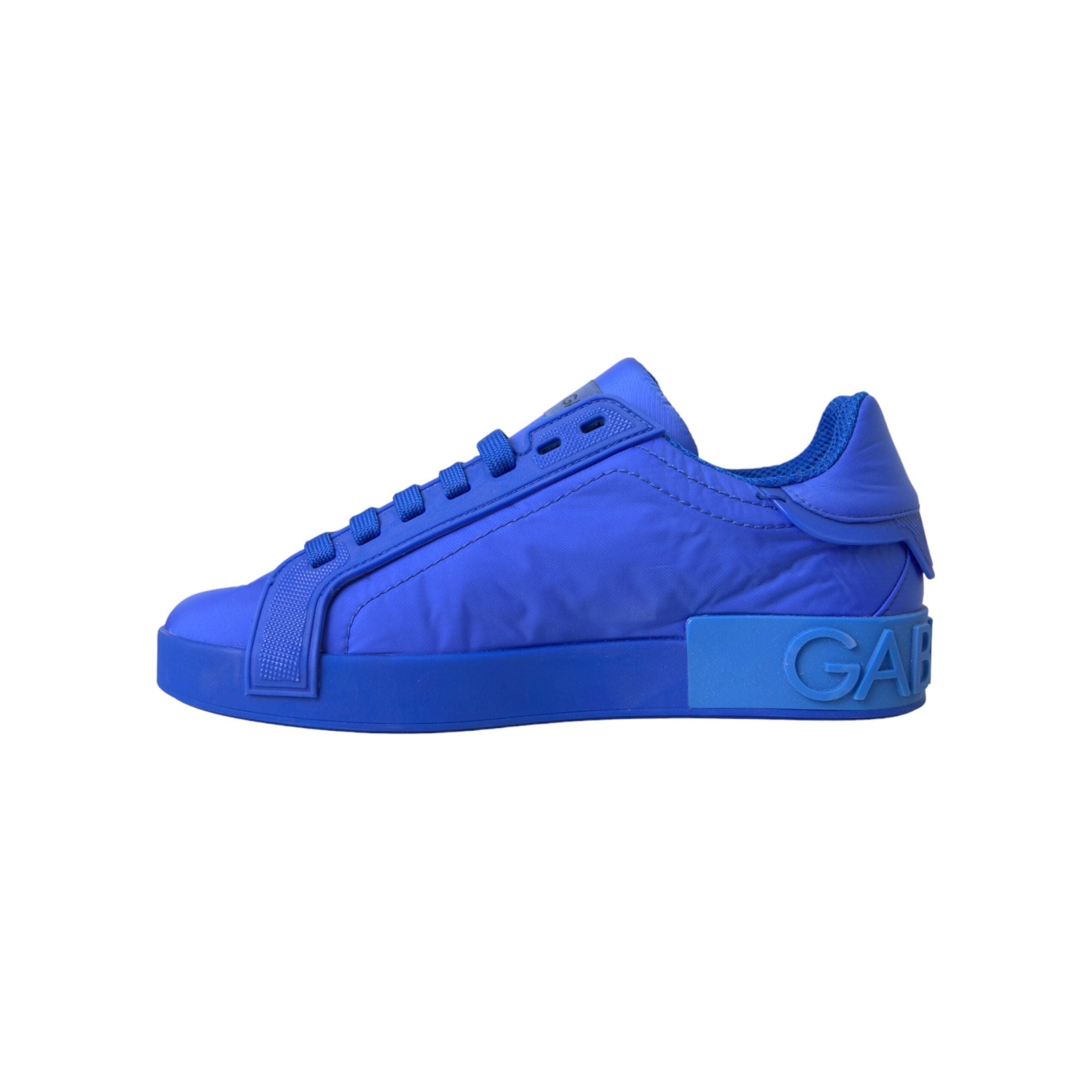 Blue Leather Fabric Low Top Sneakers Shoes