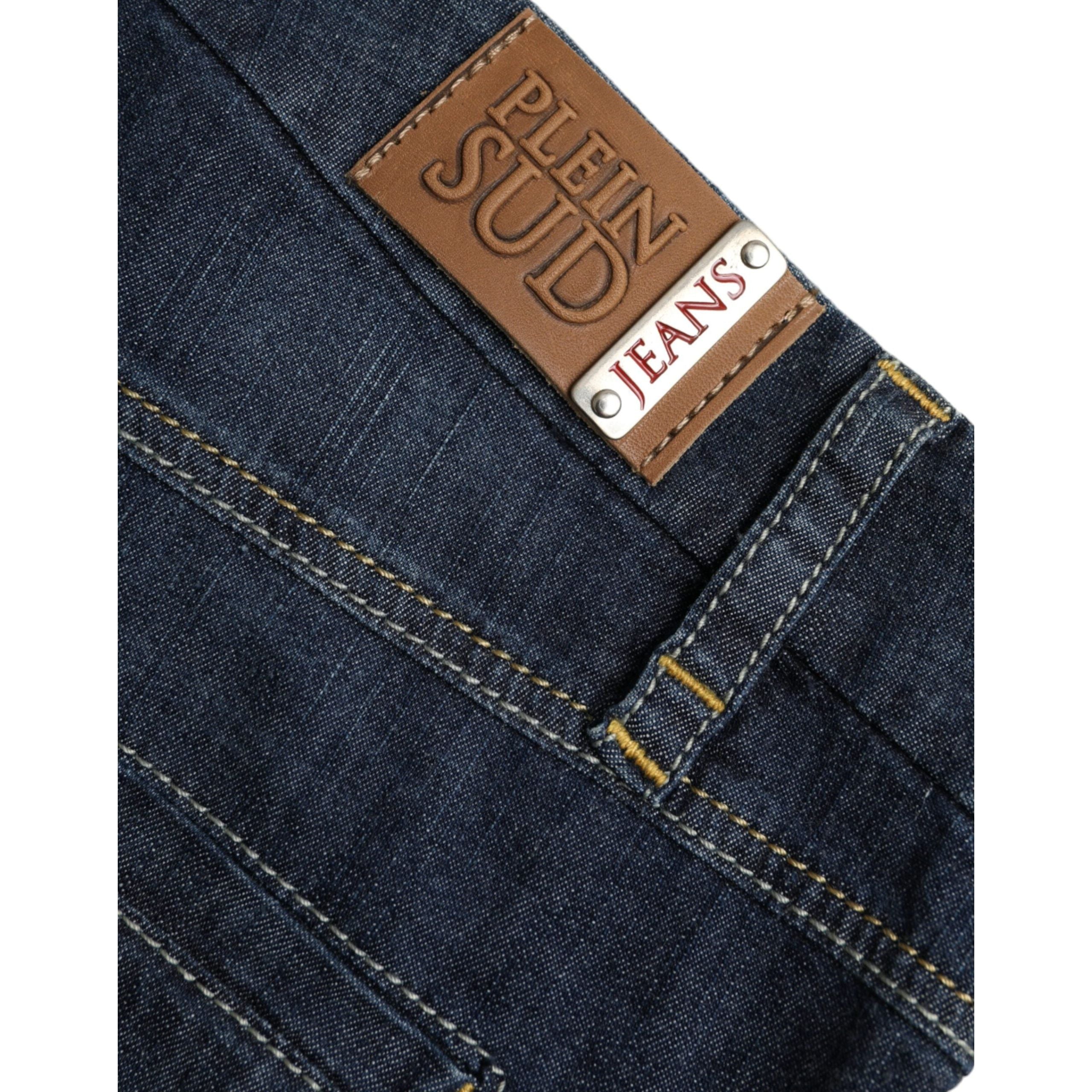 Dark Blue Cotton Bootcut Denim Jeans