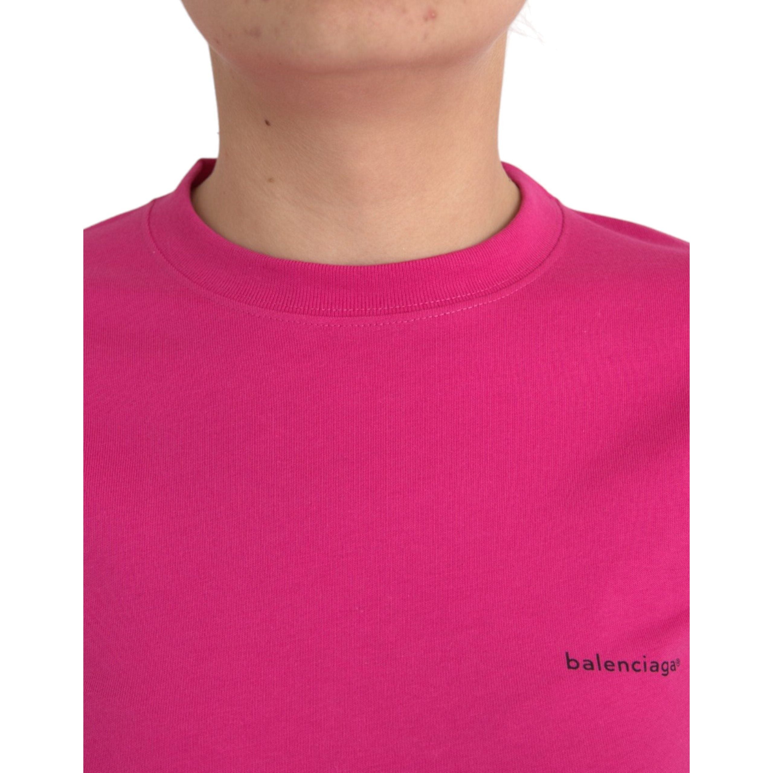 Pink Cotton Crew Neck Short Sleeves Tee T-shirt