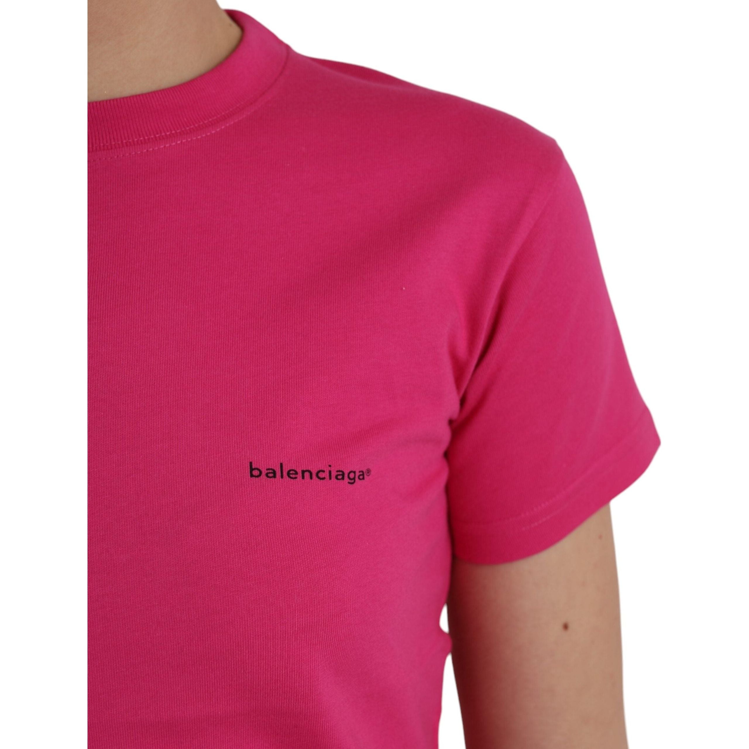 Pink Cotton Crew Neck Short Sleeves Tee T-shirt