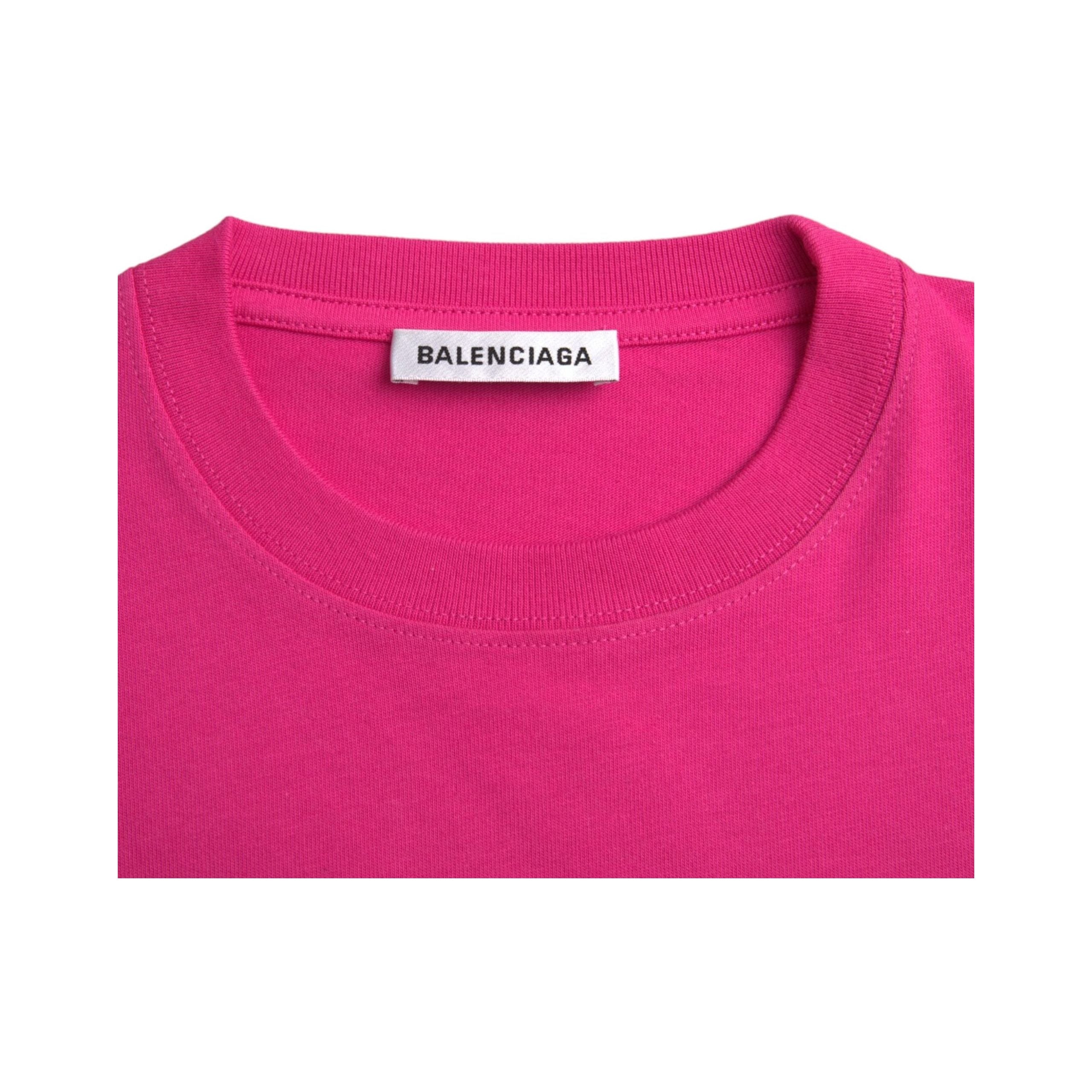 Pink Cotton Crew Neck Short Sleeves Tee T-shirt